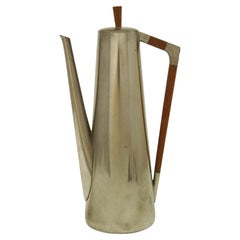 Royal Holland Pewter and Teak Danish Coffee Pot 1960s KMD Tiel Daalderop