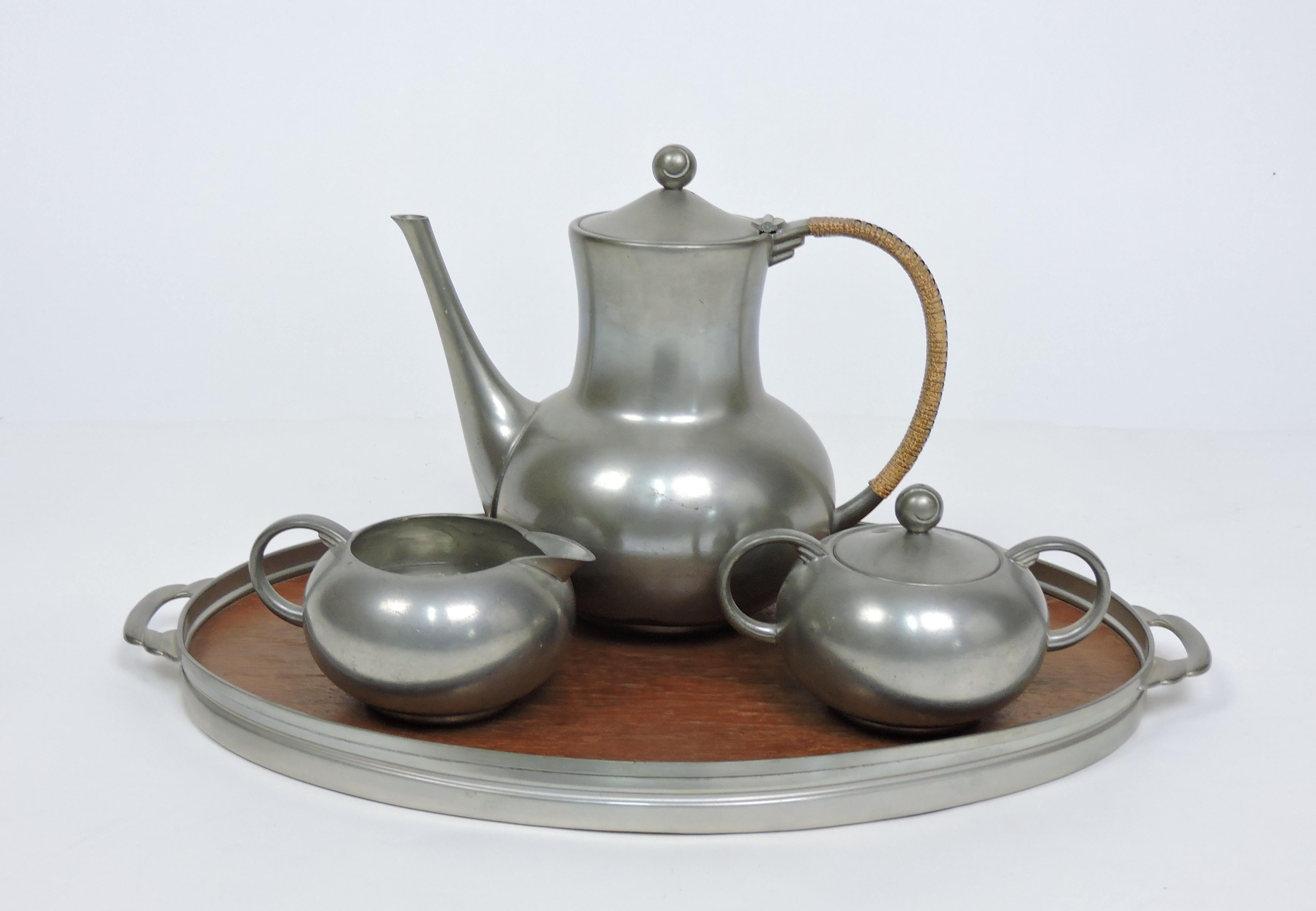 Royal Holland Pewter Scandinavian Modern Coffee Set For Sale 4