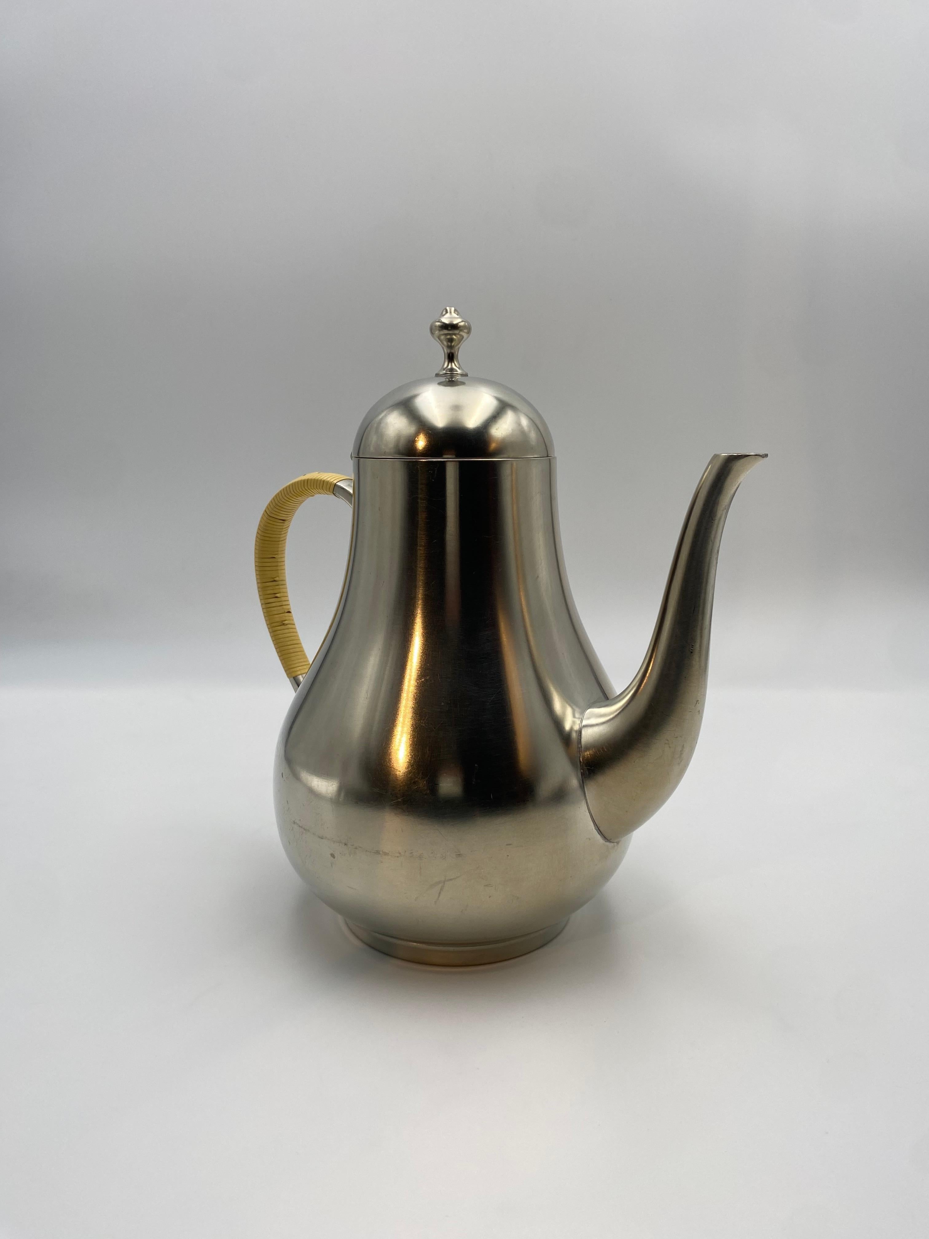 Mid-Century Modern Royal Holland Pewter Tea Pot For Sale