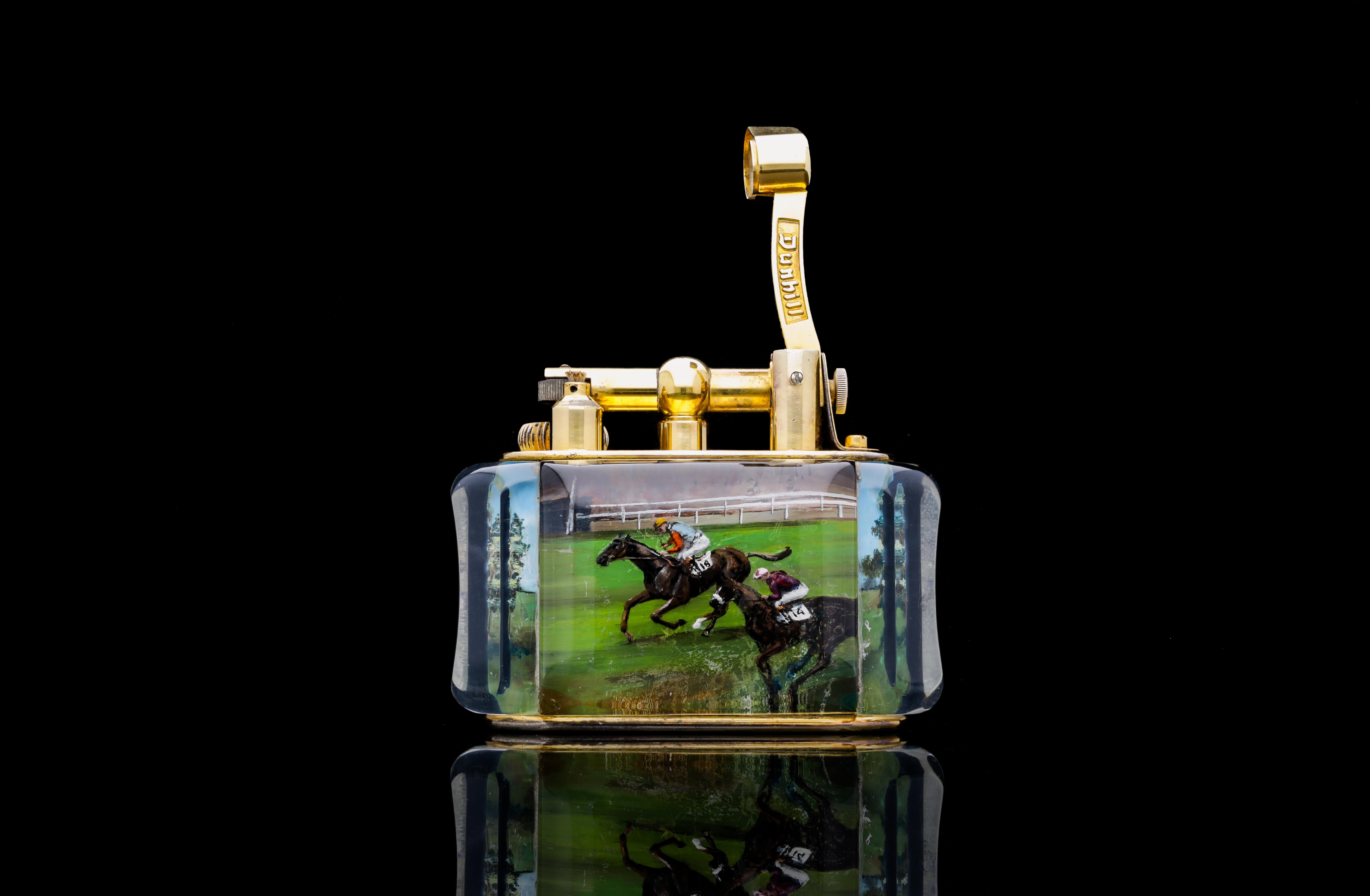 Royal Hunt Cup Ascot 1955 Gewinner - Pferderennen Dunhill 'Aquarium' Tischleuchter im Angebot 2