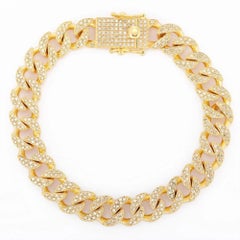 Royal Ice 18K Yellow Gold Diamond Cuban Link Bracelet