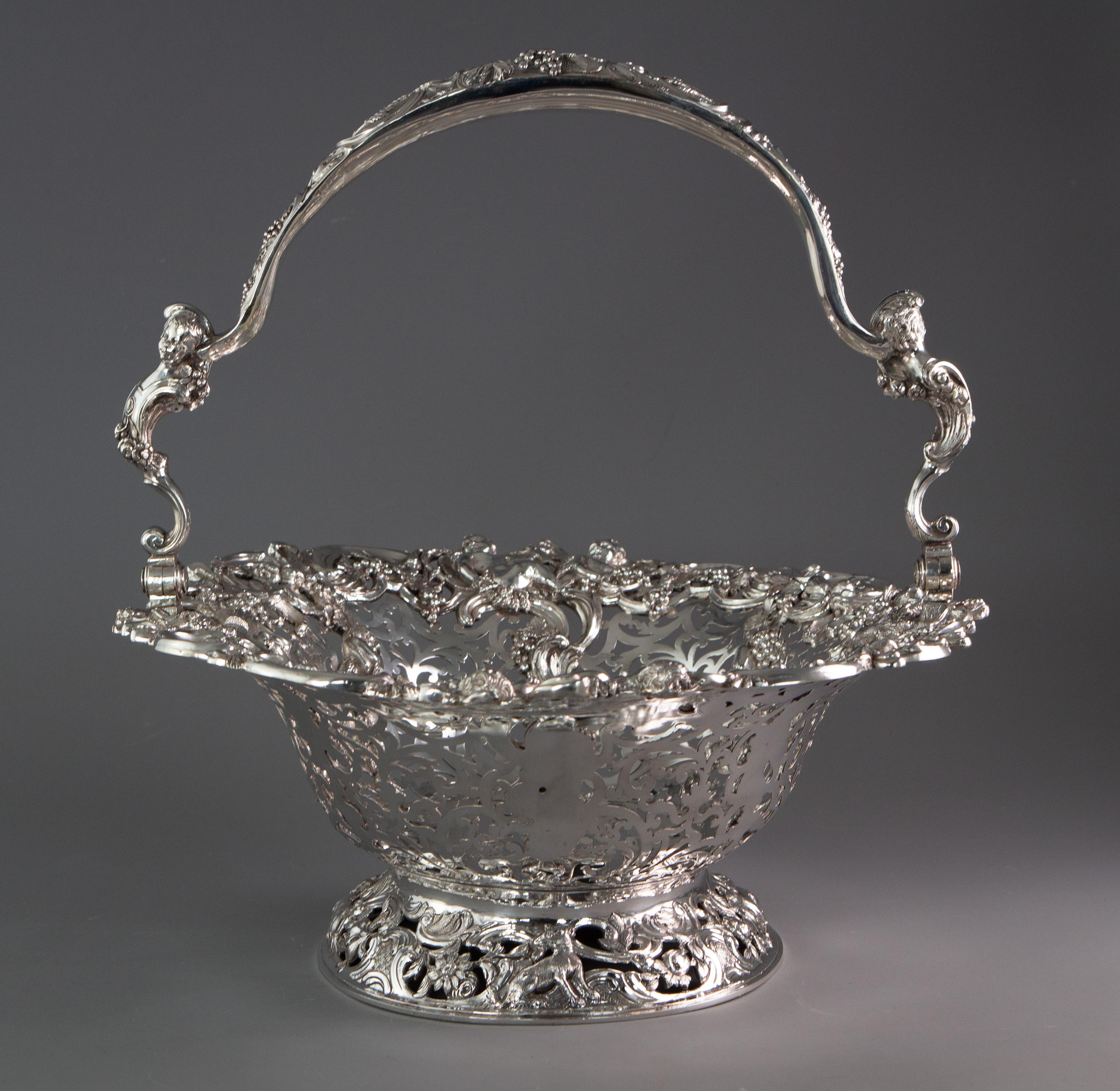 Royal Interest, a George II Silver Harvest Basket London 1759, by William Tuite For Sale 6