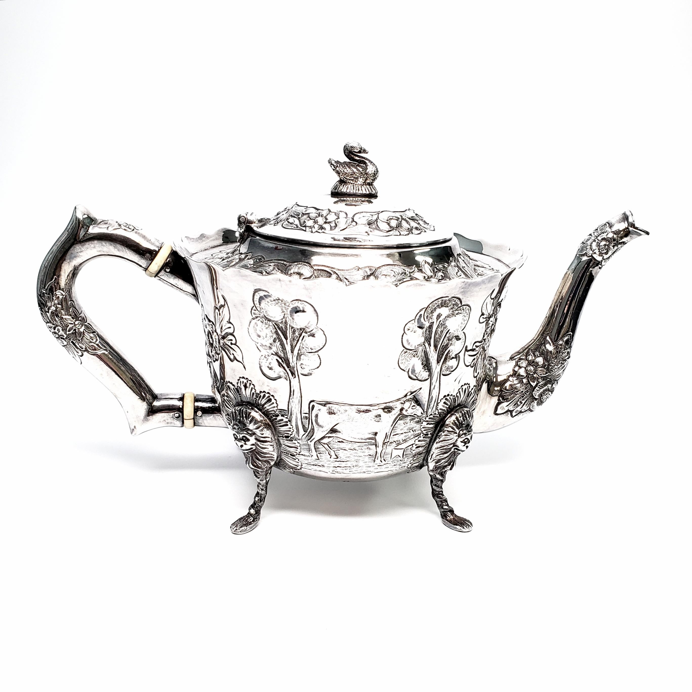 20th Century Royal Irish Silver Co 4-Piece Sterling Silver Dairymaid Tea and Coffee Set