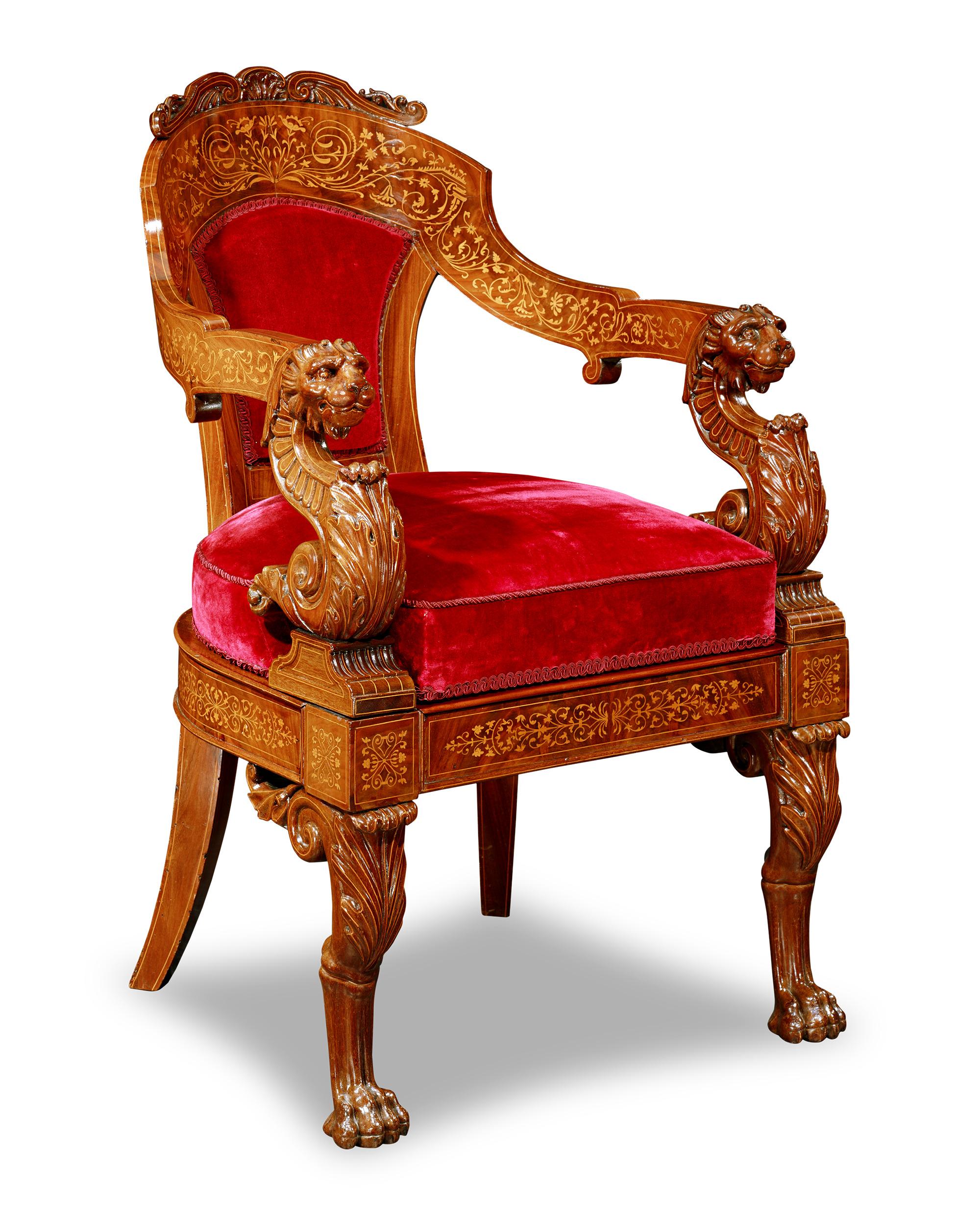 Bureau et fauteuil d'écriture italien royal en vente 4