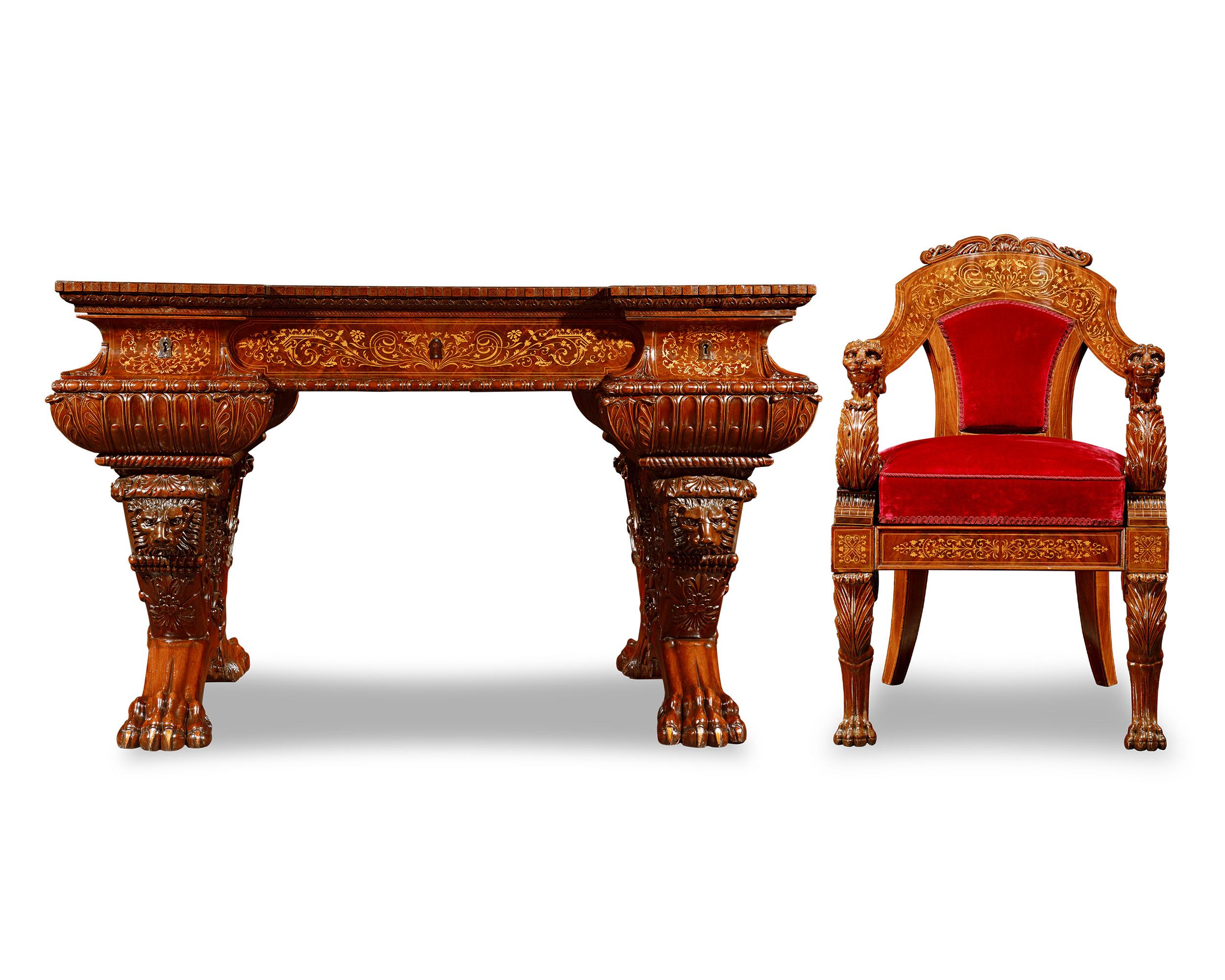 Royal Italian Schreibtisch und Sessel im Angebot 8