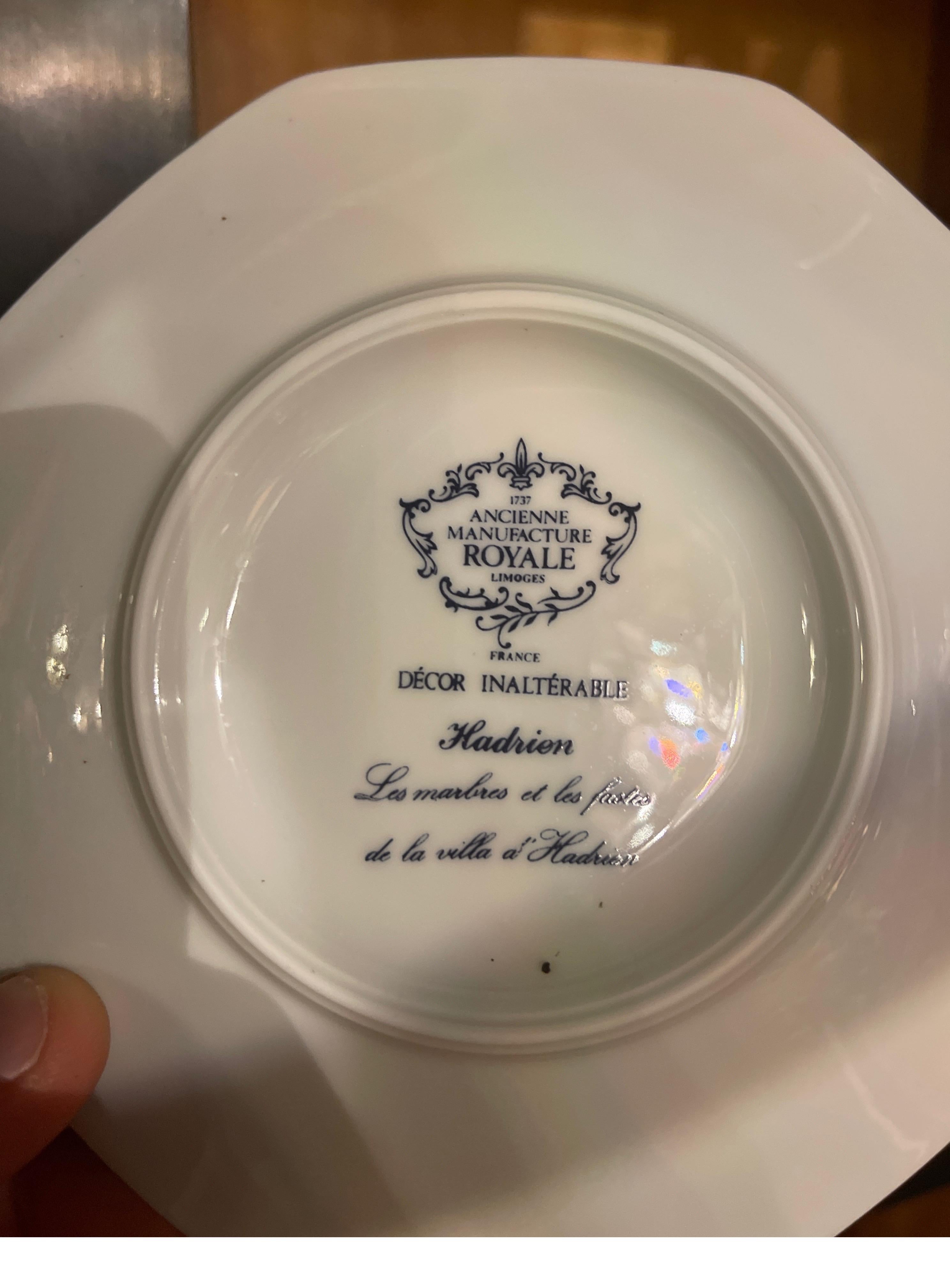 Royal Limoges Hardrien porcelain tea, coffee and dinner service. For Sale 15