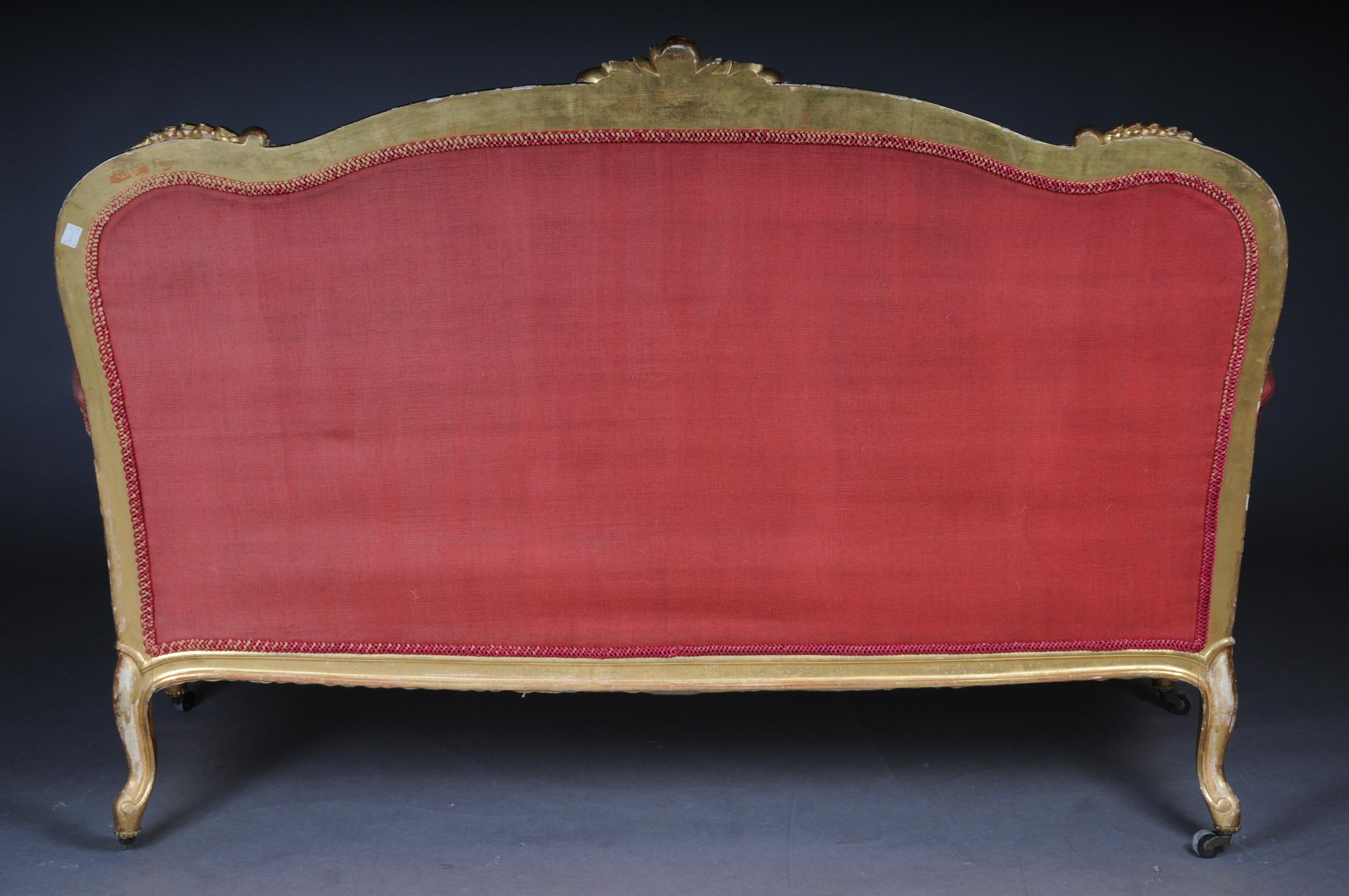 Royal Louis XV.- oder Rokoko-Wandteppich-Sofa und Stühle, Gold, Napoleon III., 1880 im Angebot 6