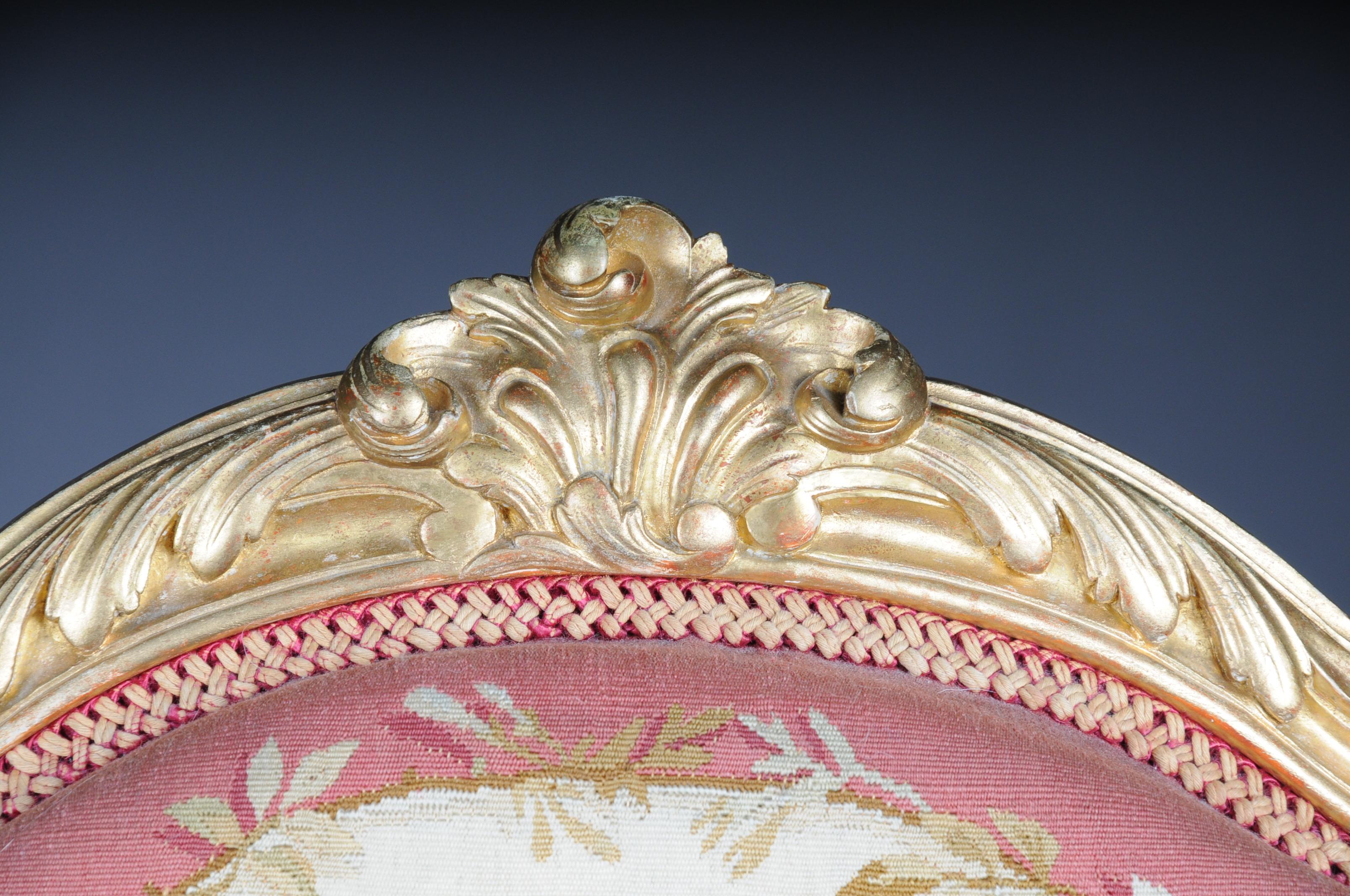 Royal Louis XV.- oder Rokoko-Wandteppich-Sofa und Stühle, Gold, Napoleon III., 1880 im Angebot 9