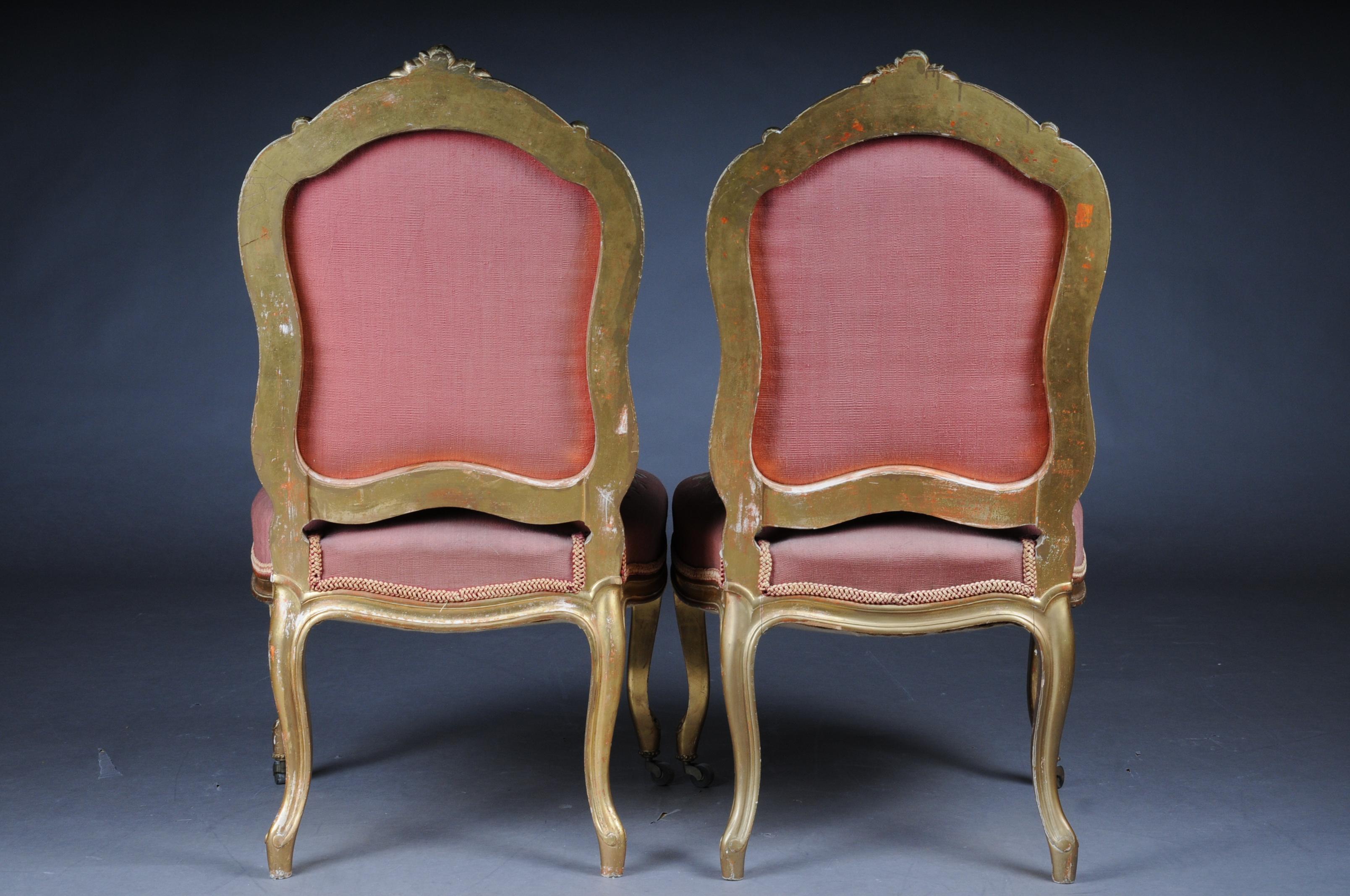 Canapé et chaises Royal Louis XV ou Rococo en tapisserie, or, Napoléon III, 1880 en vente 13