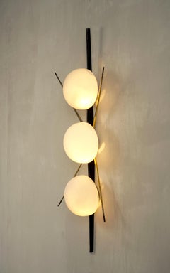 Royal Lumire, Wandleuchte mit drei Lichtern, Frankreich, 1950
