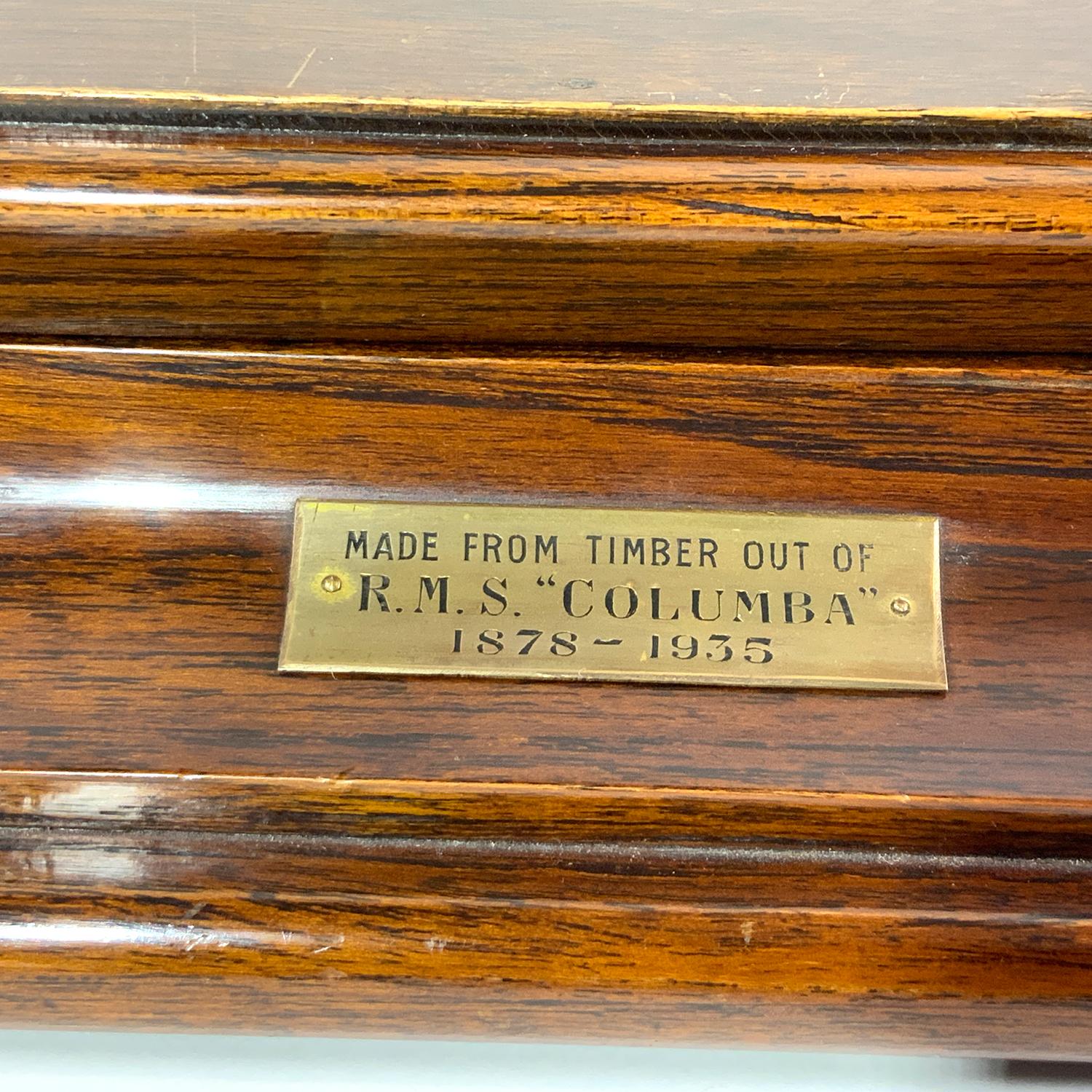 Varnished Royal Mail Steamer Columba Desk Box For Sale