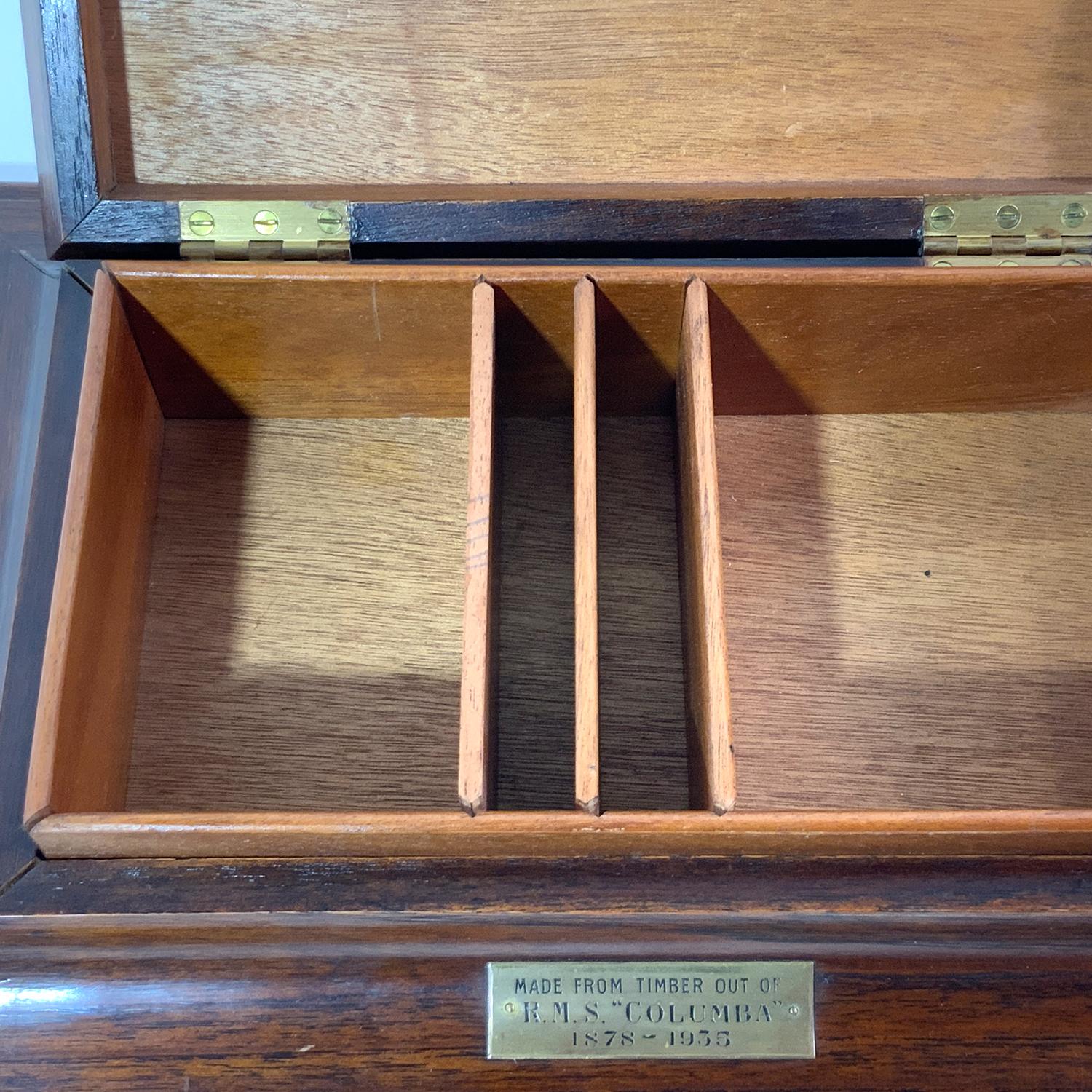 Wood Royal Mail Steamer Columba Desk Box For Sale