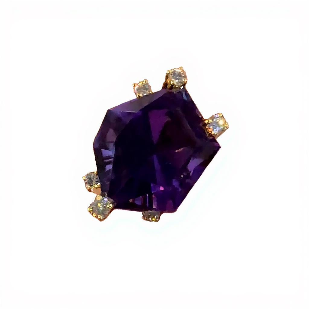 Im Angebot: Kristallschliff 18K Gelbgold Edelstein Cocktail Ring () 4