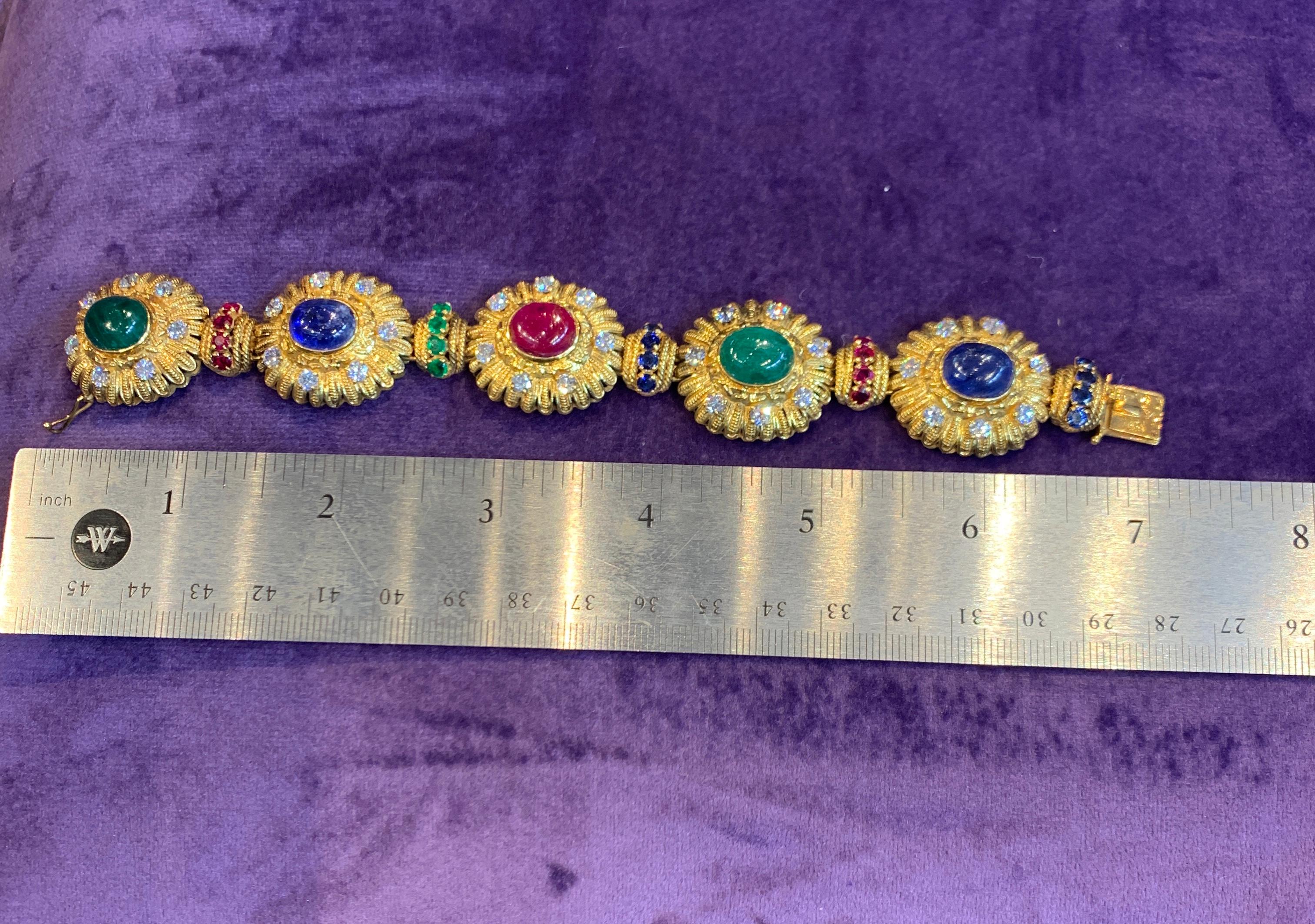 Royal Multi Gem Necklace and Bracelet Set Made by Van Cleef & Arpels 7