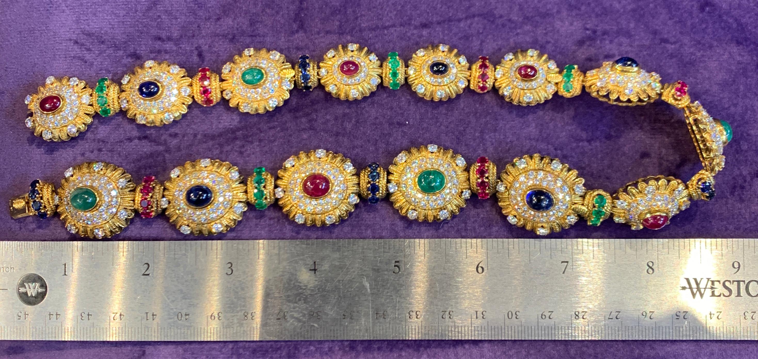 Royal Multi Gem Necklace and Bracelet Set Made by Van Cleef & Arpels 8