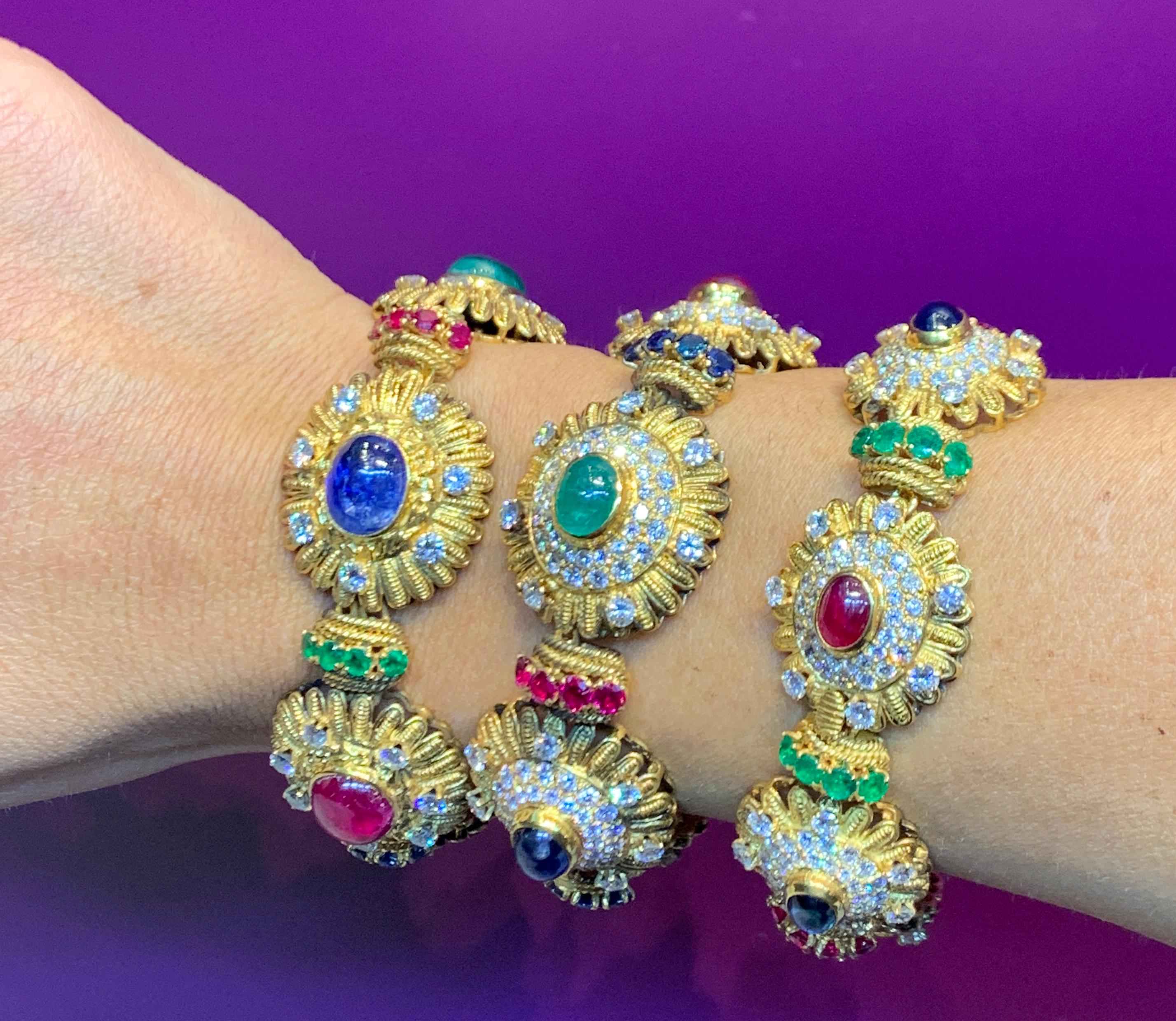Royal Multi Gem Necklace and Bracelet Set Made by Van Cleef & Arpels 4