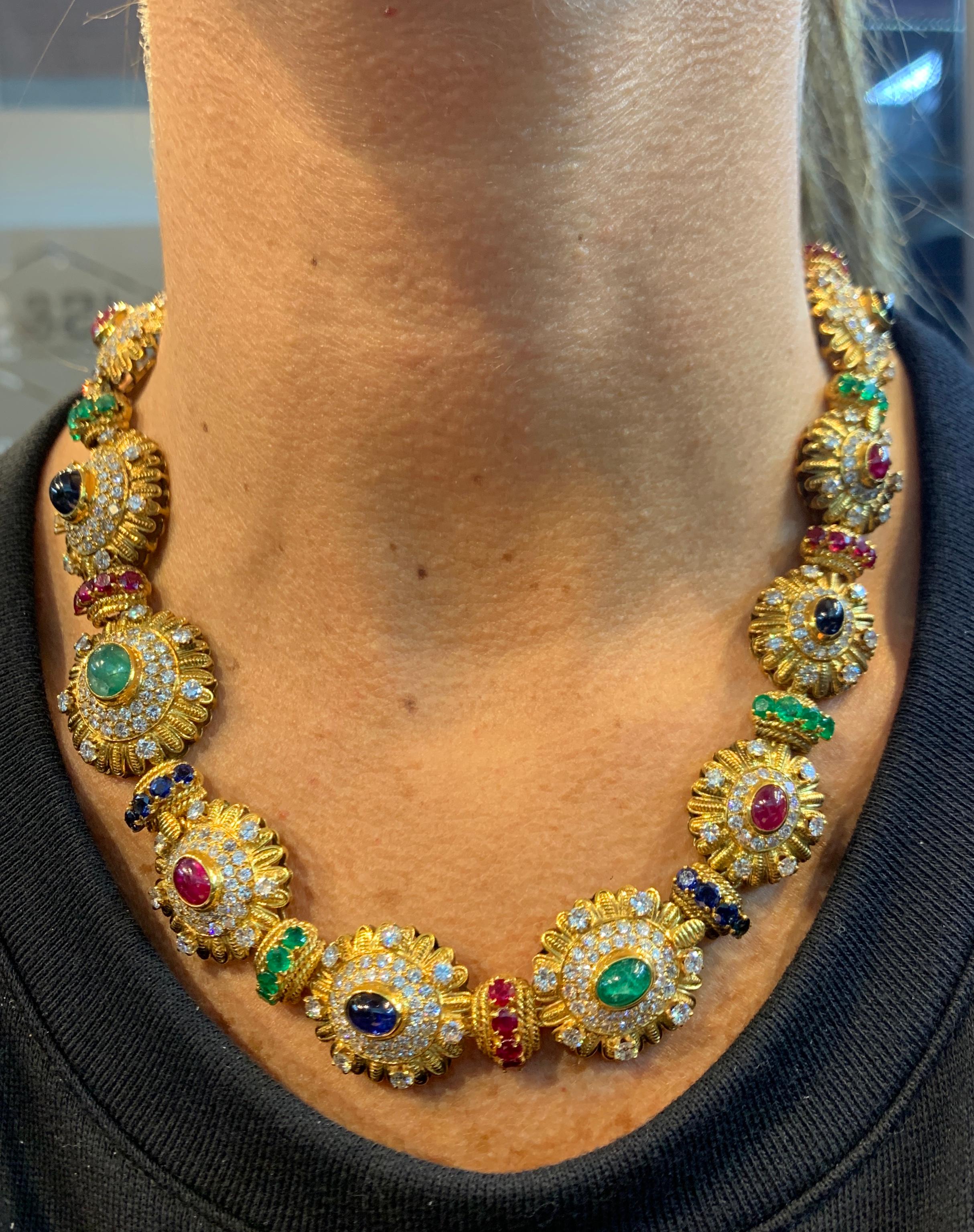 Royal Multi Gem Necklace and Bracelet Set Made by Van Cleef & Arpels 5