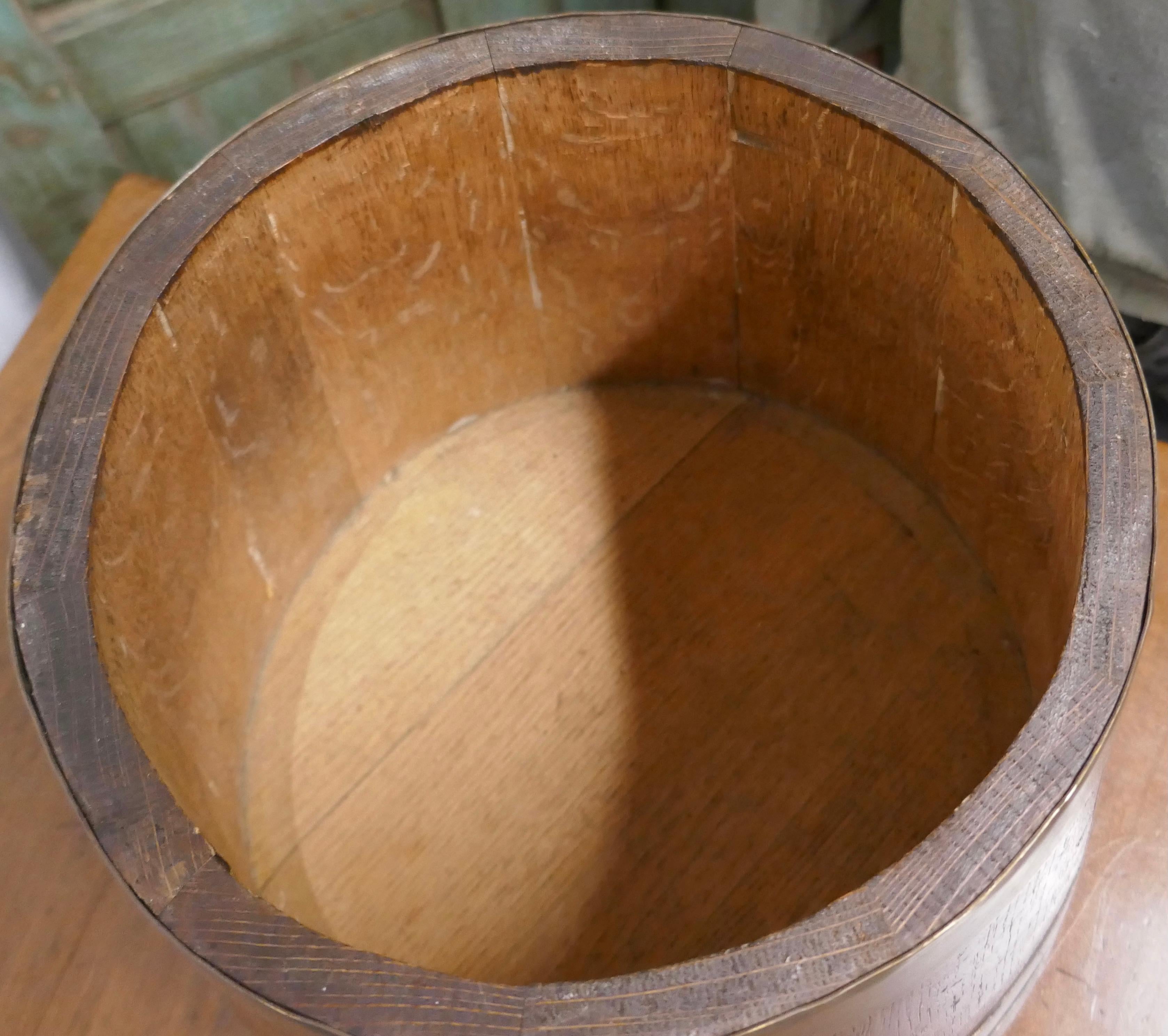 20th Century Royal Navy “Grog Tub”, Oak and Brass Sailor’s Rum Barrel
