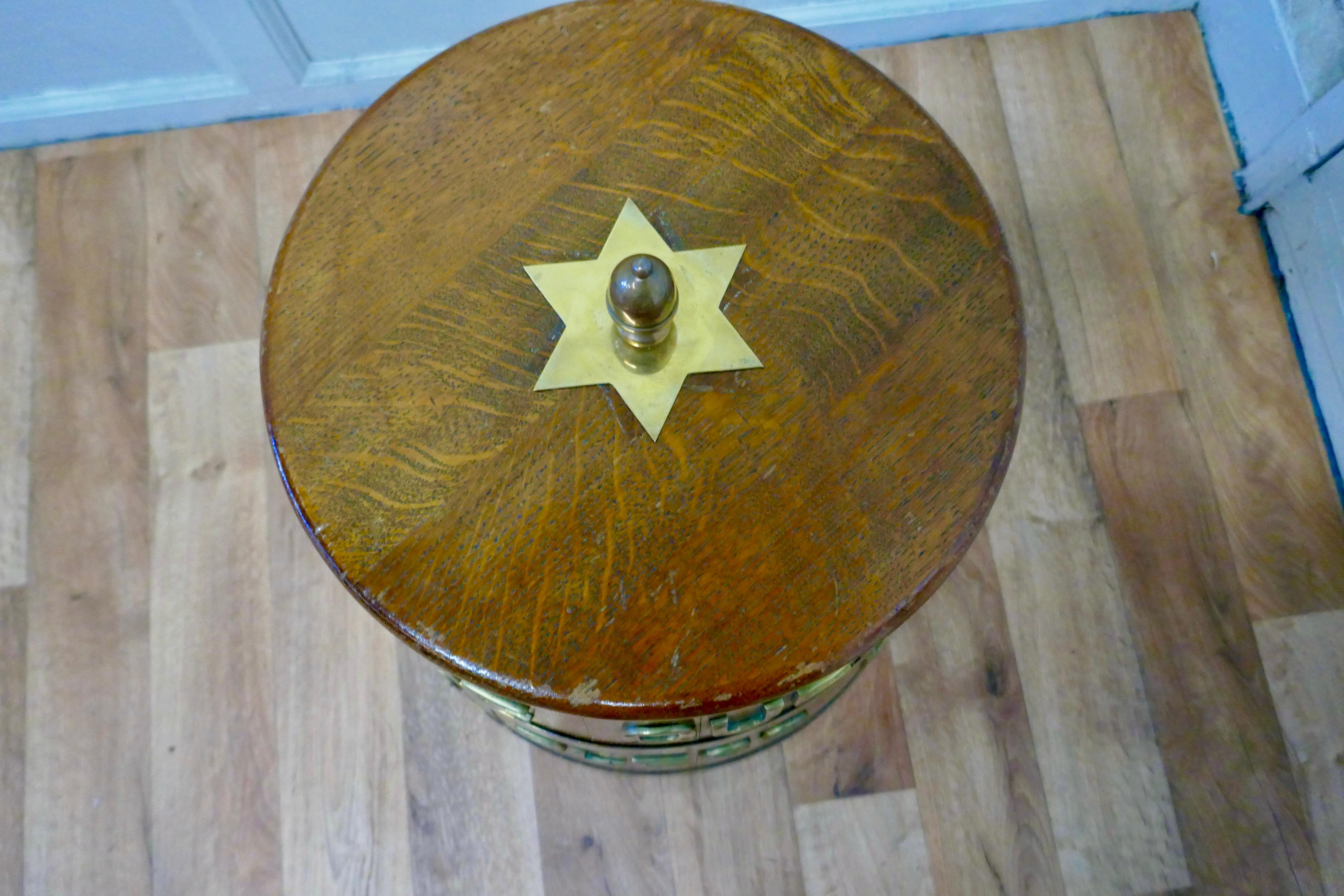 Royal Navy “Grog Tub”, Oak and Brass Sailor’s Rum Barrel 1