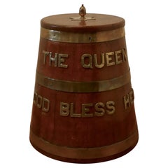 Royal Navy “Grog Tub”, Oak and Brass Sailor’s Rum Barrel