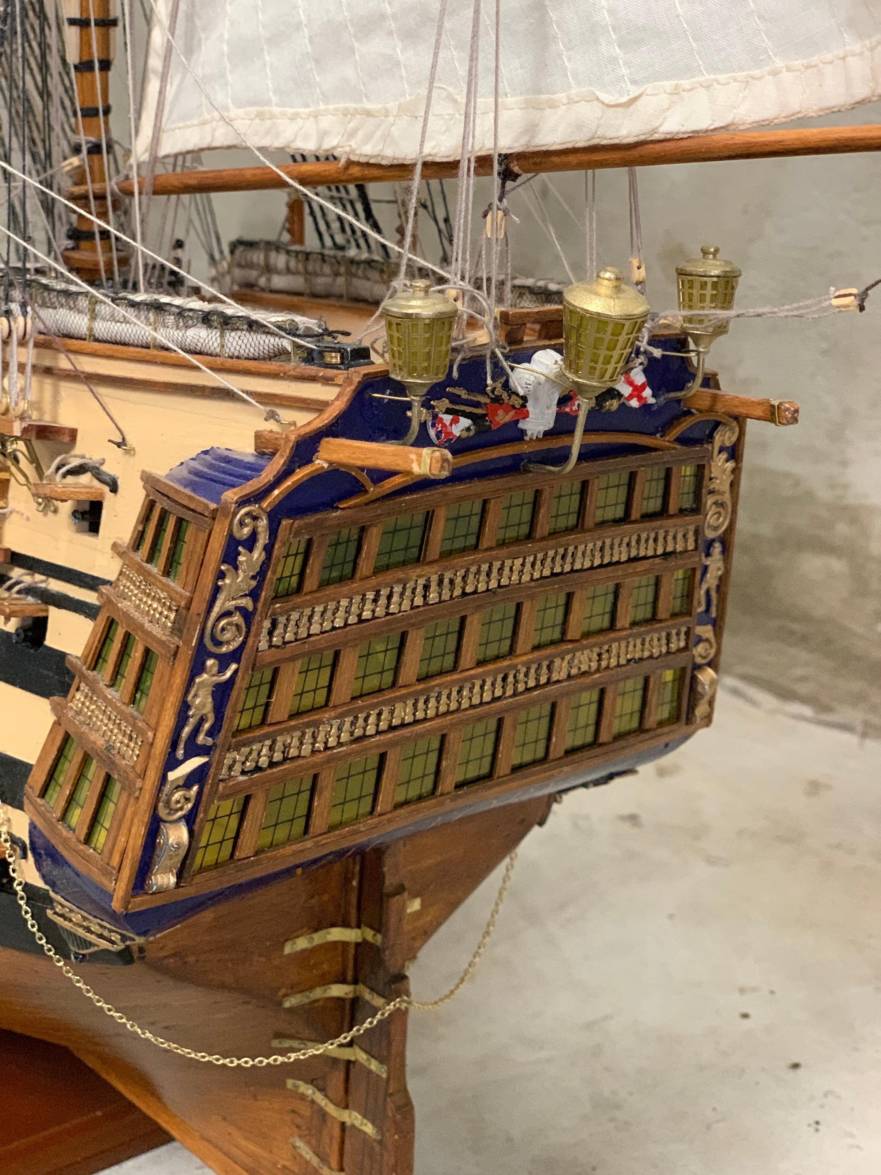 Metal Royal Navy H.M.S. Victory Model Ship, Lord Nelson, Museum Quality