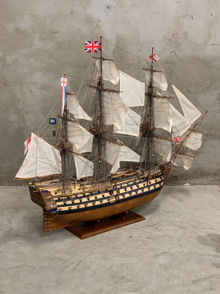 Royal Navy H.M.S. Victory Model Ship, Lord Nelson, Museum Quality For Sale at 1stDibs