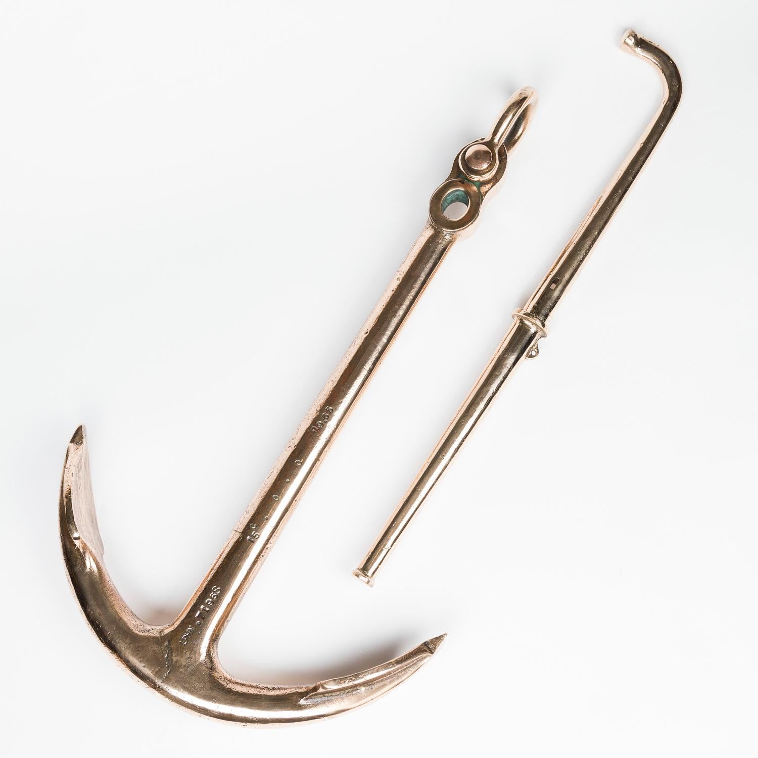 Anglais Ancre de la Royal Navy en bronze non magnétique à motif Admiralty de Wild en vente
