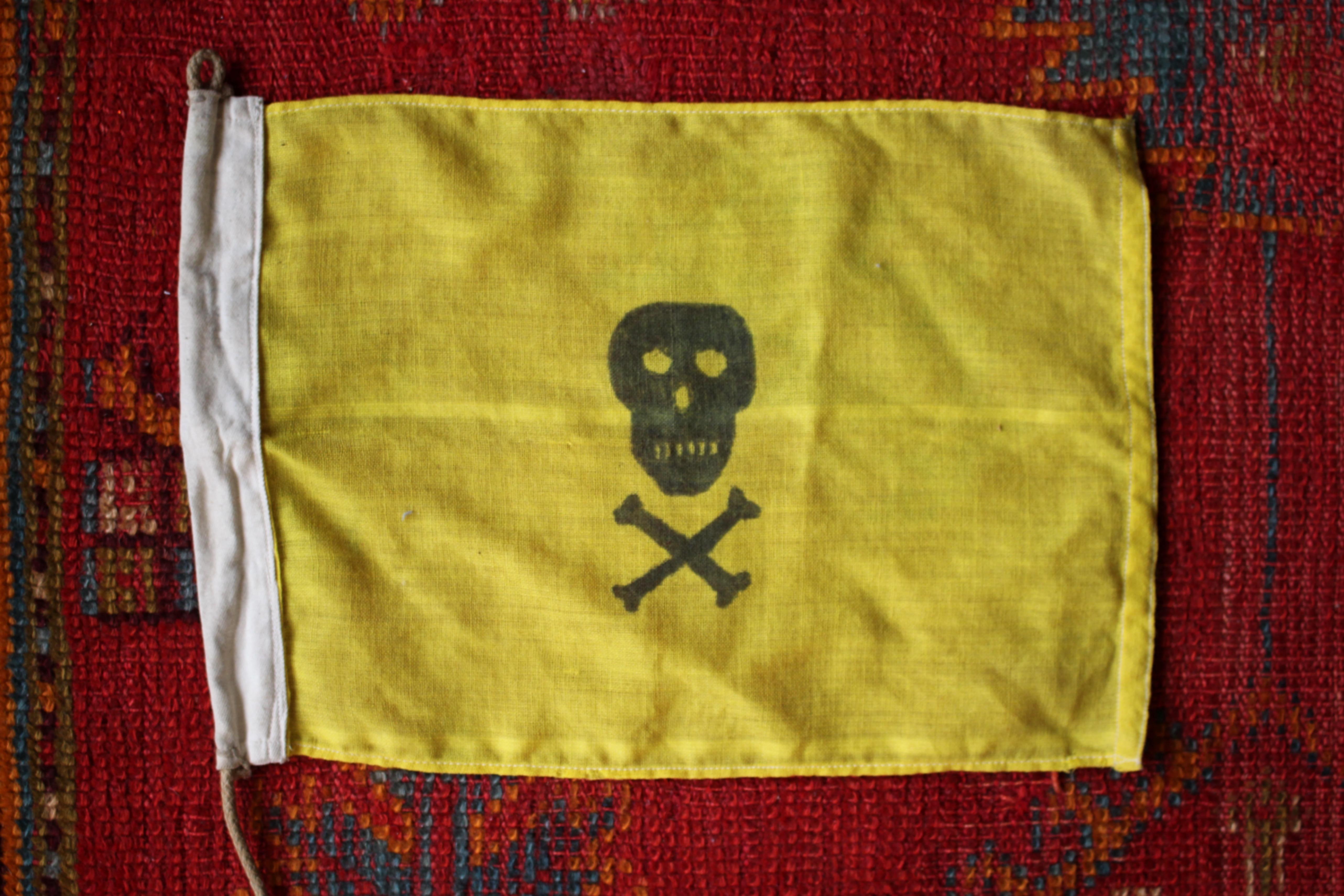 English Royal Navy Yellow Jack Ensign Sailors Jolly Roger Skull & Crossbones Flag