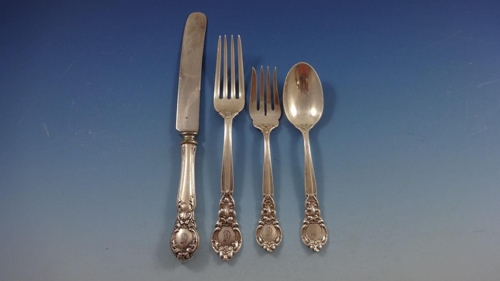 Juego de Cubiertos de Plata de Ley Royal Oak by Gorham para 8 Servicio 68 Piezas Rococó en venta