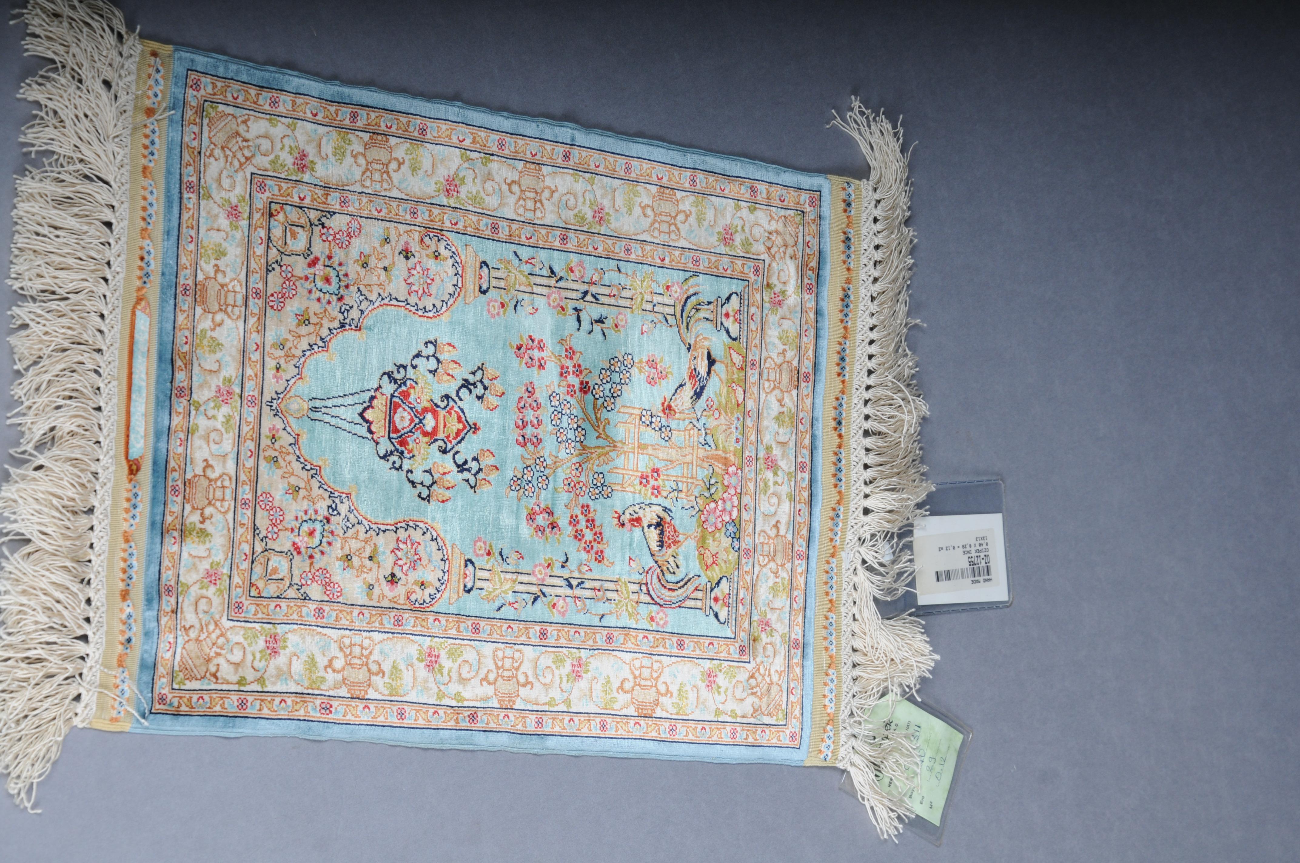 Royal Ozipek silk carpet/tapestry Hereke signed, 20th Century. blue  For Sale 10