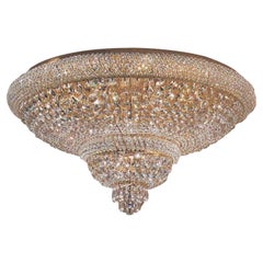 Royal Palace 12-Lights Ceiling Lamp in Rich 24kt Gold Plate with Scholer Crystal
