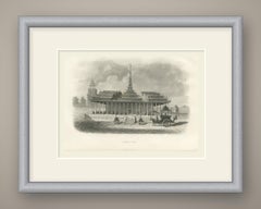 Royal Palace of Ava, Burma, Antique Steel Engraving, 1859