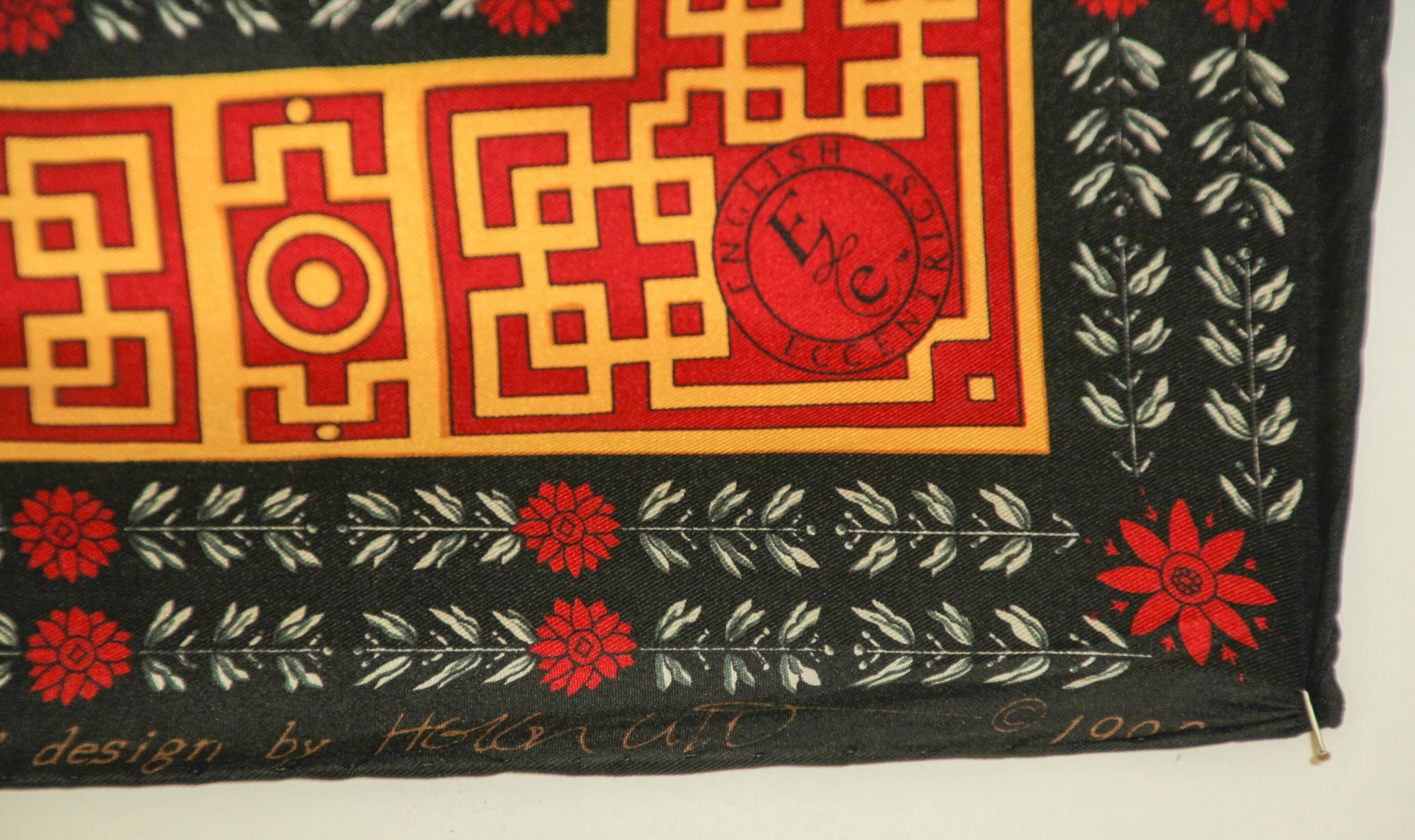 Royal Pavilion English Eccentrics Asian Dragons Silk Scarf 1990’s For Sale 8