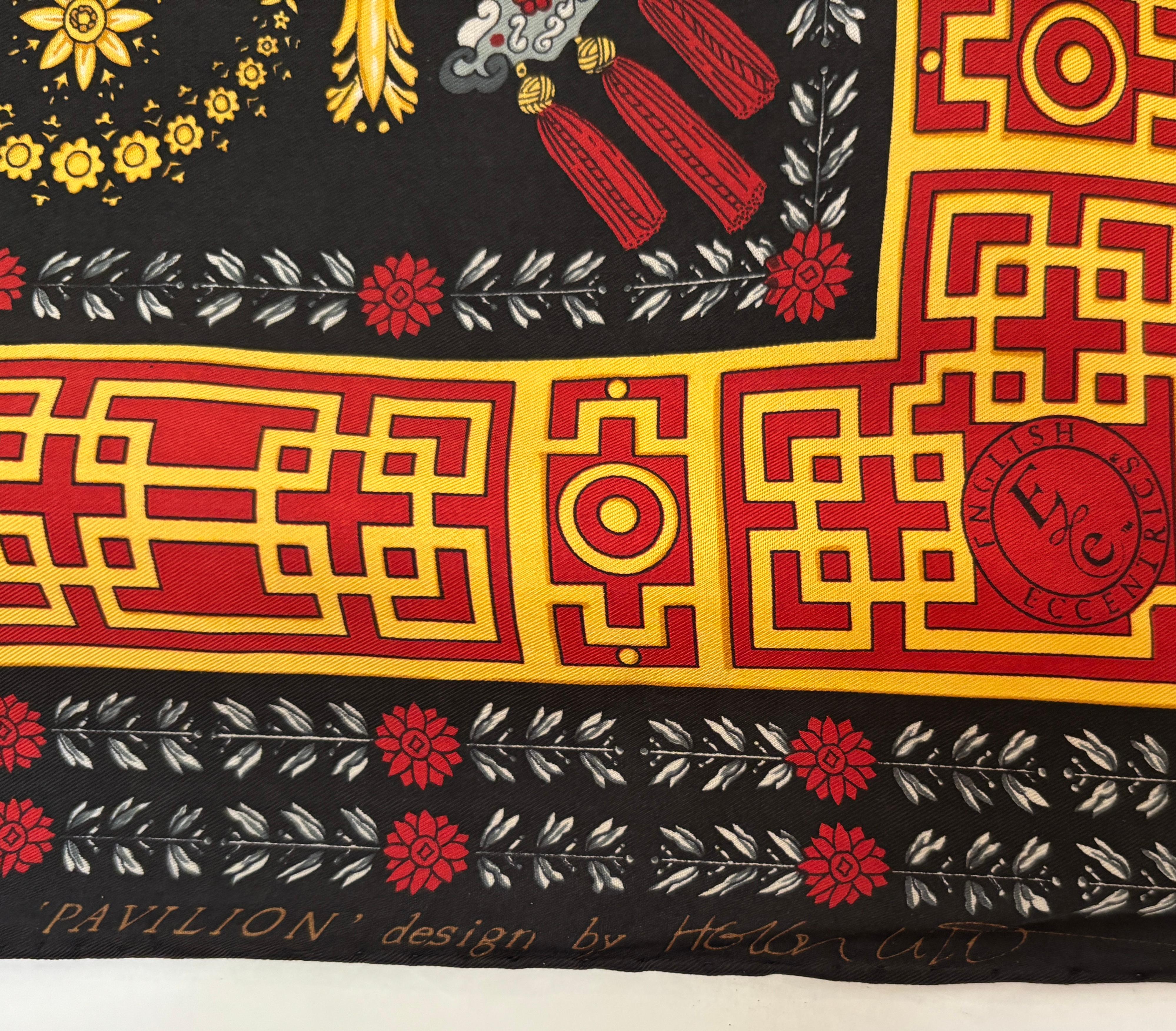 Royal Pavilion English Eccentrics Asian Dragons Silk Scarf 1990’s For Sale 4