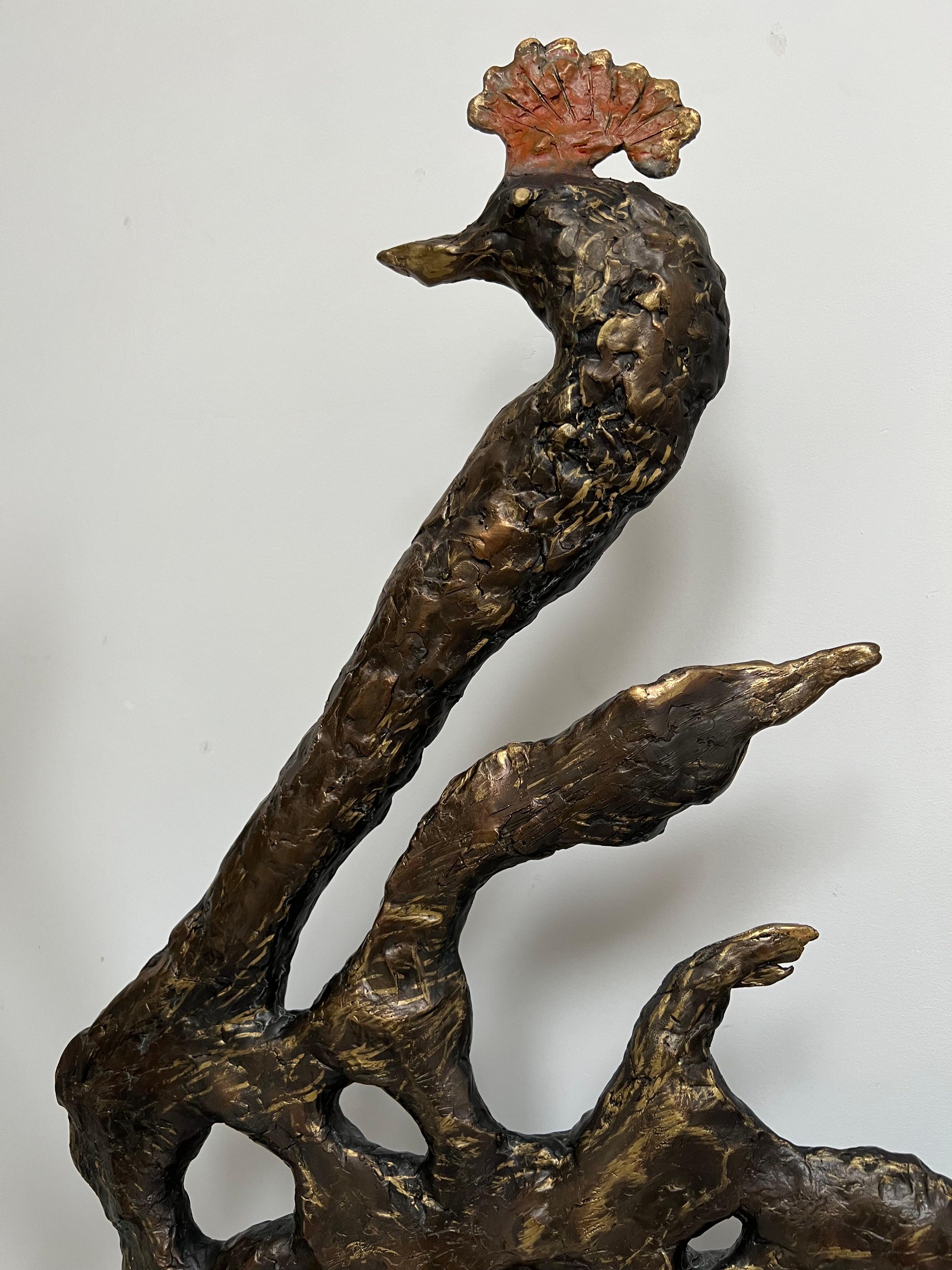 British   One of a kind pair bronze sculptures 'Royal Birds of India' For Sale