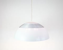 Royal Pendant In Grey & Made In Aluminium & Steel By Arne Jacobsen From 1960s