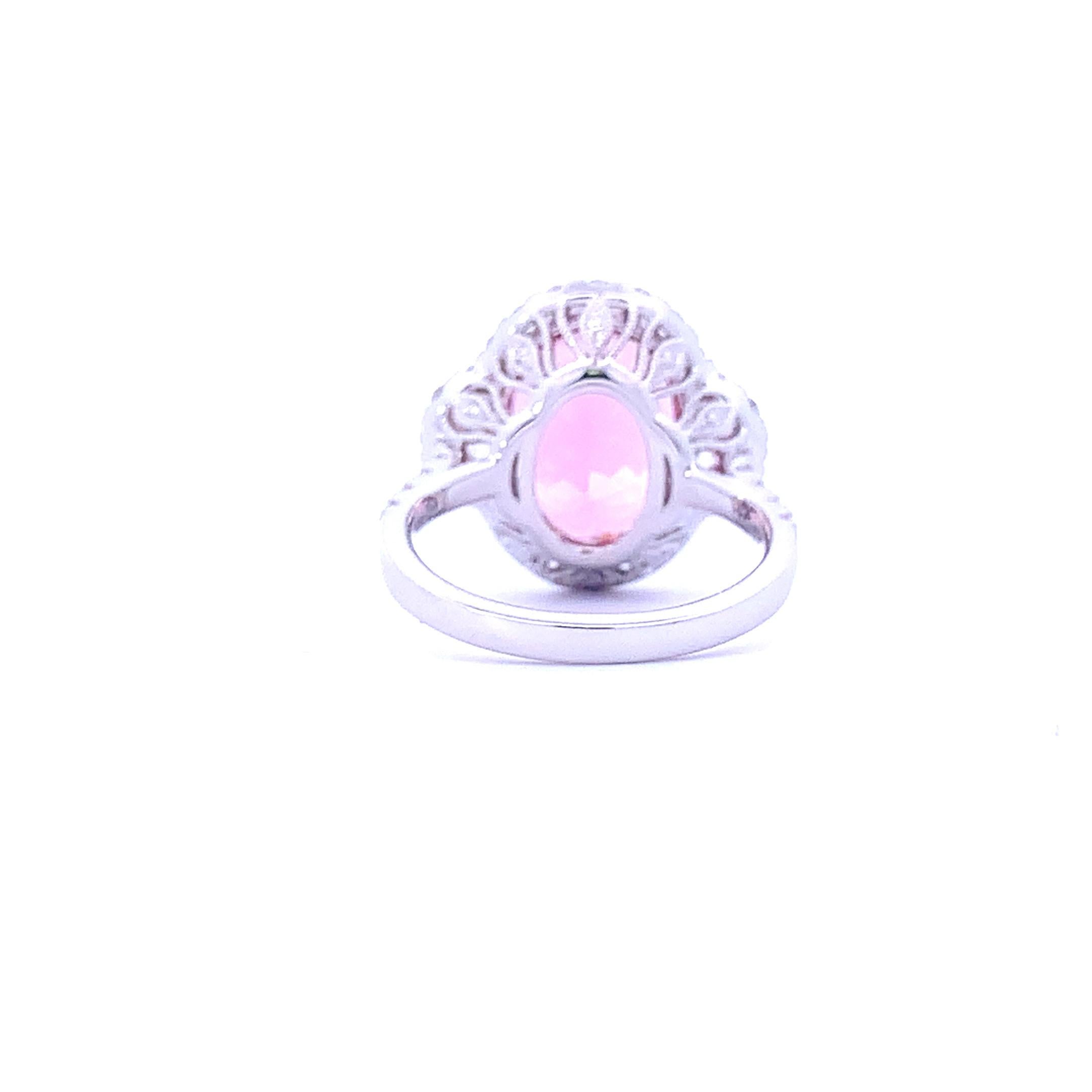 Oval Cut Royal Pink Tourmaline Ring (#18248) For Sale