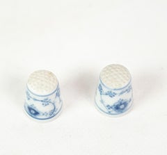 Set Of 2 Thimble Made In Mussel Painted By Royal Copenhagen From 1950s