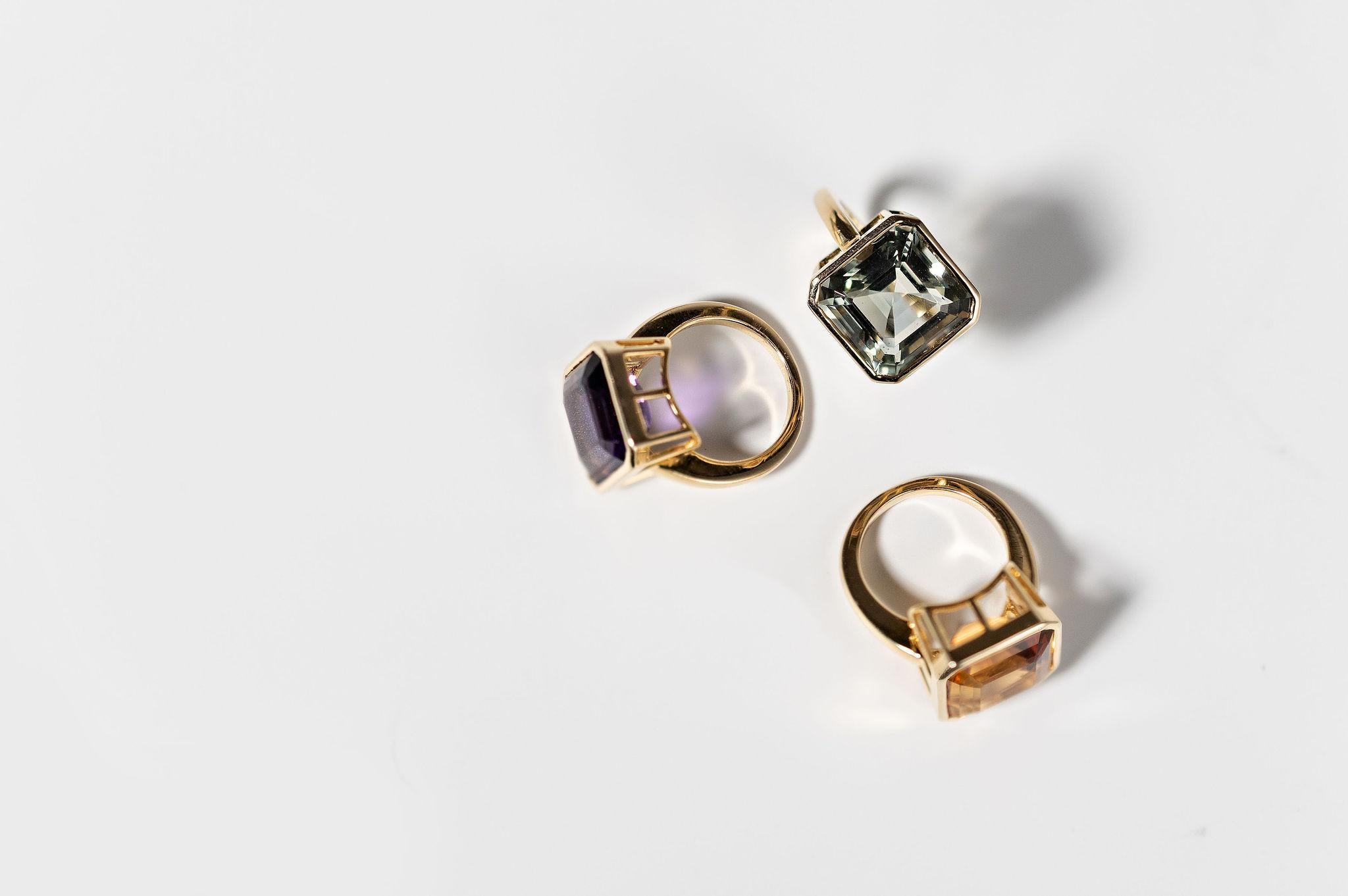 Royal Purple AAAA 7.88 Carat Amethyst Pinky Ring, Bezel Set 14k Yellow Gold 5