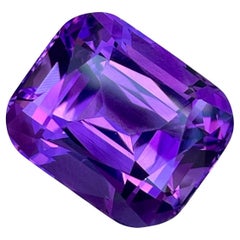 Royal Purple Color Amethyst 30.20 carats Cushion Cut Natural Brazilian Gemstone