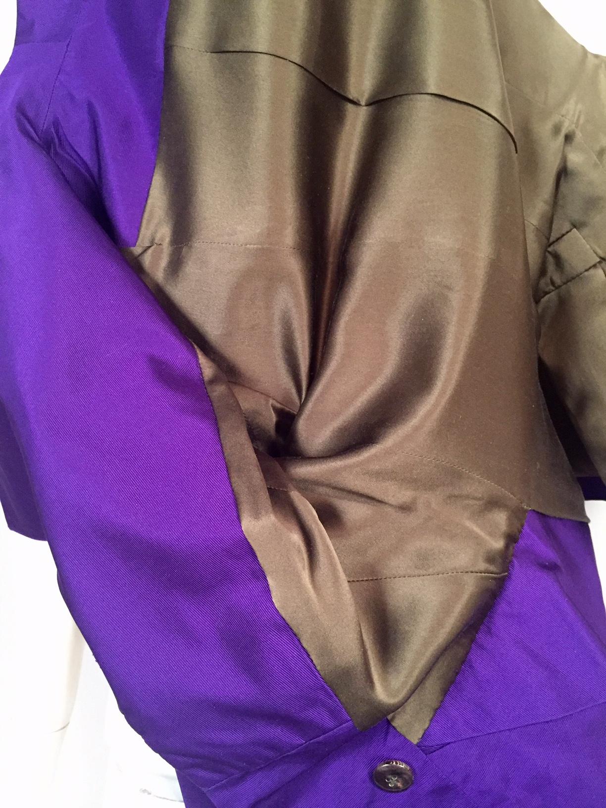 Royal Purple Edwardian Style Silk Faille Jacket by Maggie Norris Couture  For Sale 1