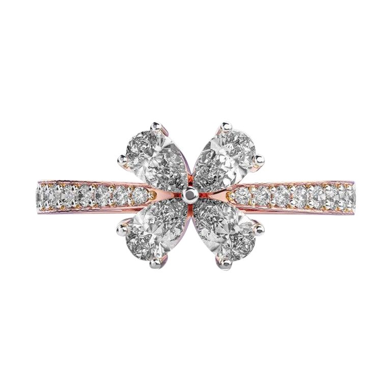 Royal Quad Moissanite Ring 925 Sterling Silver Minimalist Solitaire Ring For Her For Sale