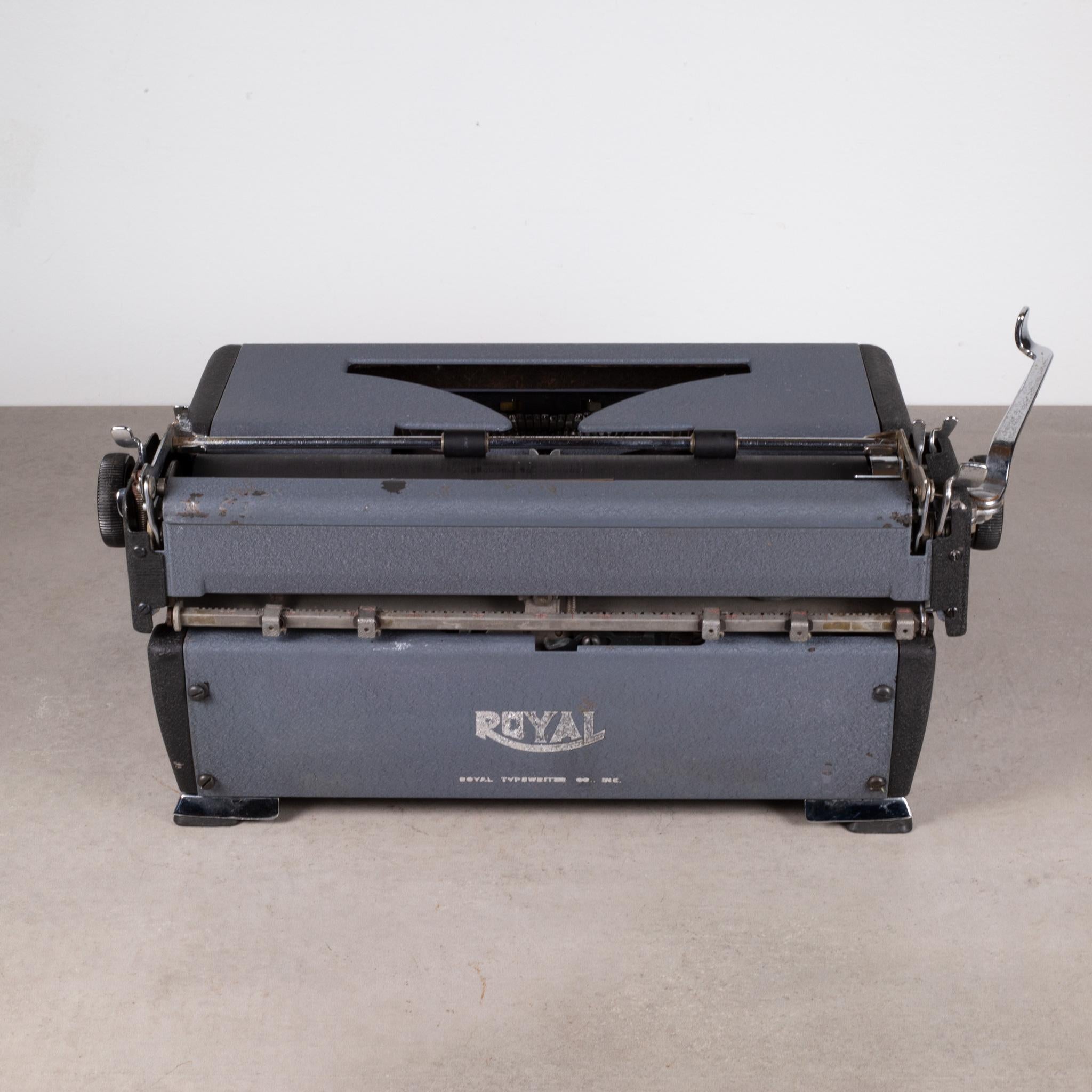 Industrial Royal Quiet DeLuxe Two Tone Typewriter and Case, c.1948  (FREE SHIPPING) For Sale