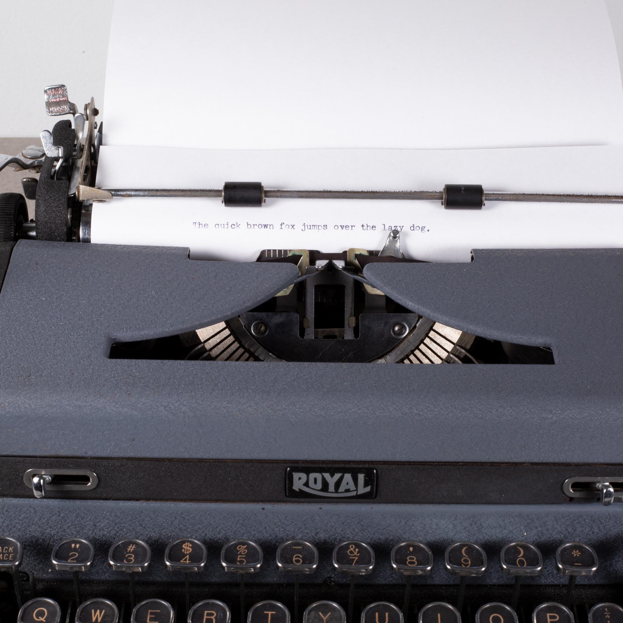 20th Century Royal Quiet DeLuxe Two Tone Typewriter and Case, c.1948  (FREE SHIPPING) For Sale