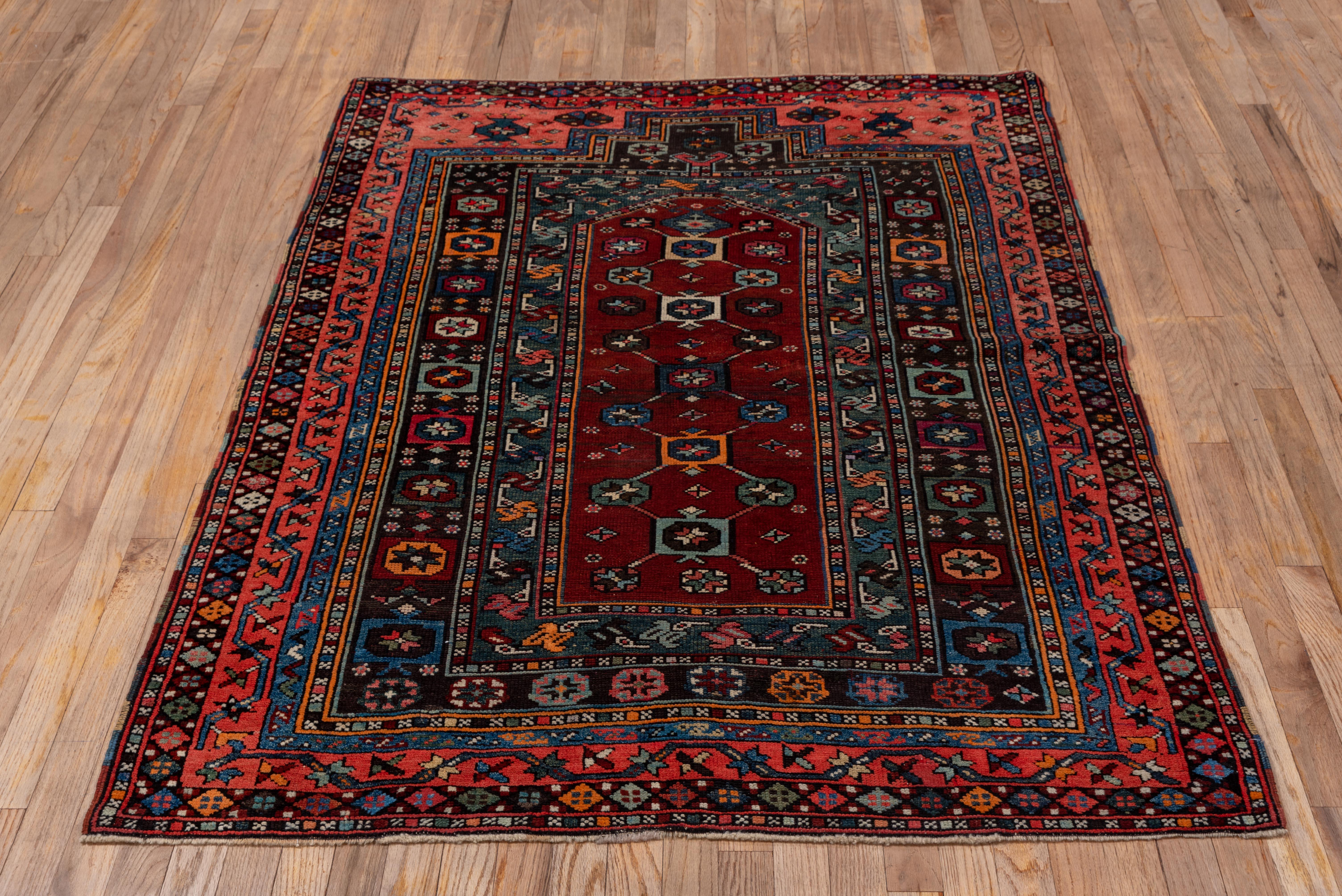 Royal Red and Pink Bubblegum Shirvan City Carpet Cira 1920 For Sale 1