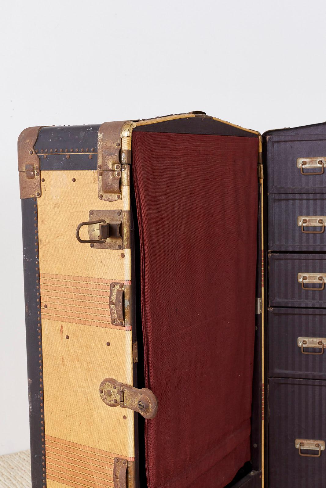 Royal Robe Canvas Standing Wardrobe Steamer Trunk 7