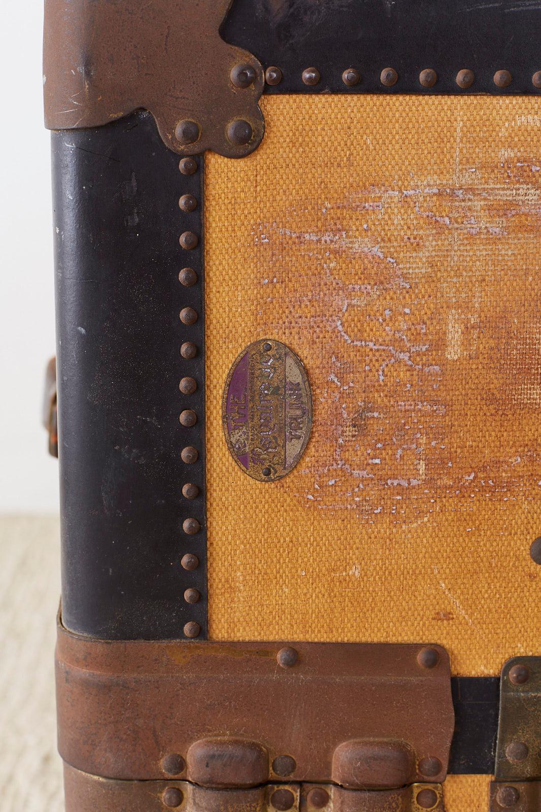 Art Deco Royal Robe Canvas Standing Wardrobe Steamer Trunk