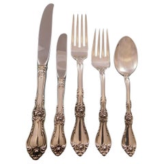 Vintage Royal Rose by Wallace Sterling Silver Flatware Set for 6 Service, 34 Pieces