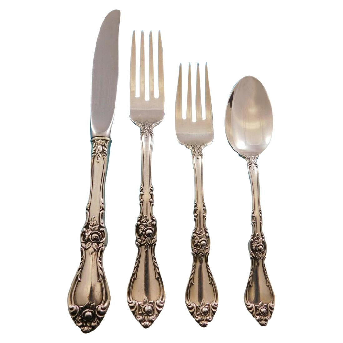 Service de couverts en argent sterling Royal Rose de Wallace pour 8 personnes