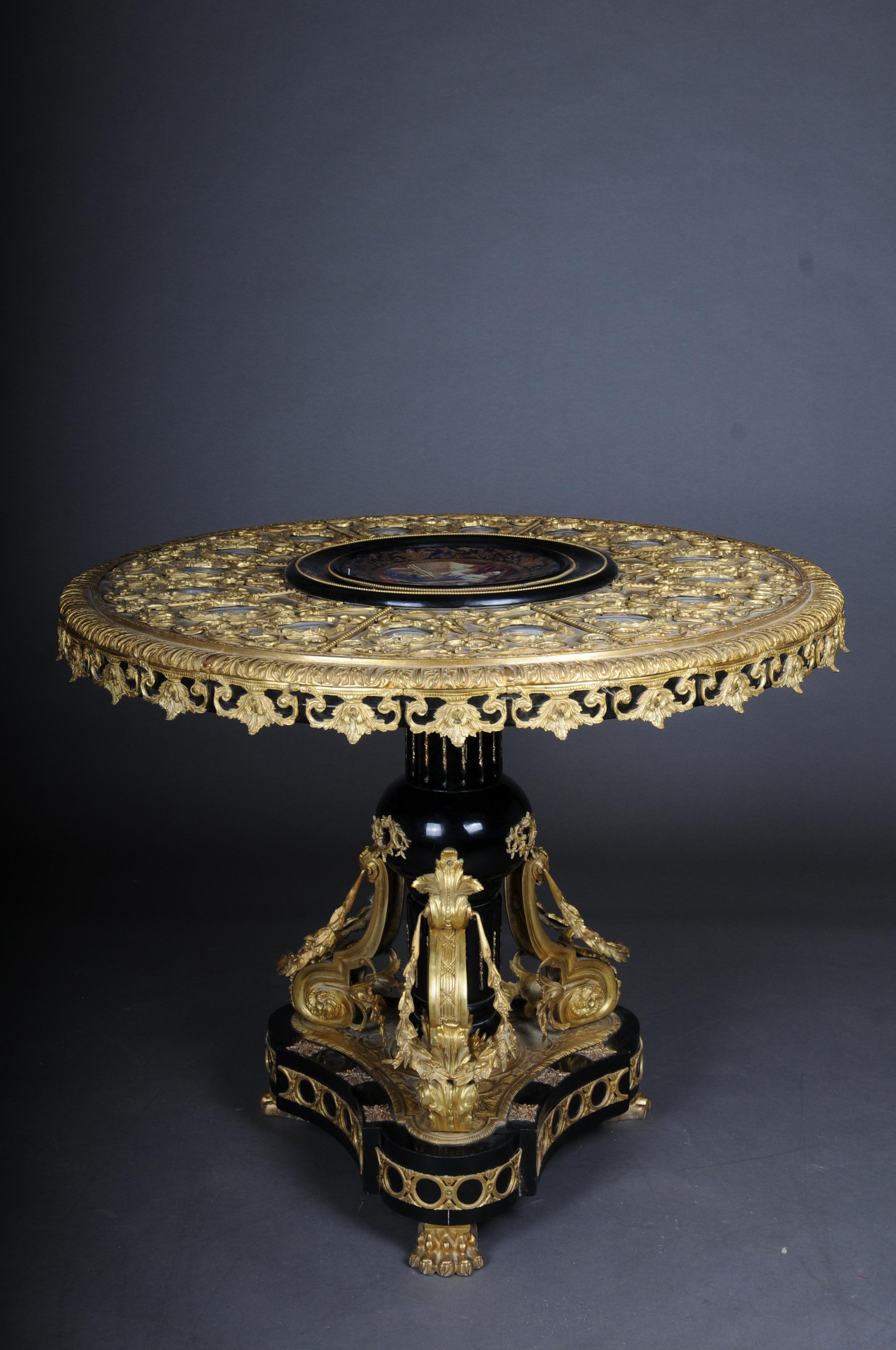 Royal Salon Table, Frame and Top Mount in Porcelain with Sevres Style Bronze For Sale 8